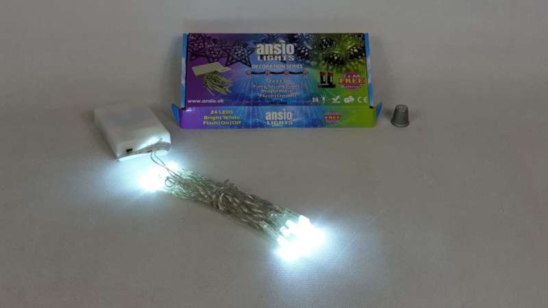 60 X BRAND NEW BOXED 24 LED WARM WHITE CHRISTMAS BATTERY OPERATED STRING FAIRY CHRISTMAS LIGHTS WITH