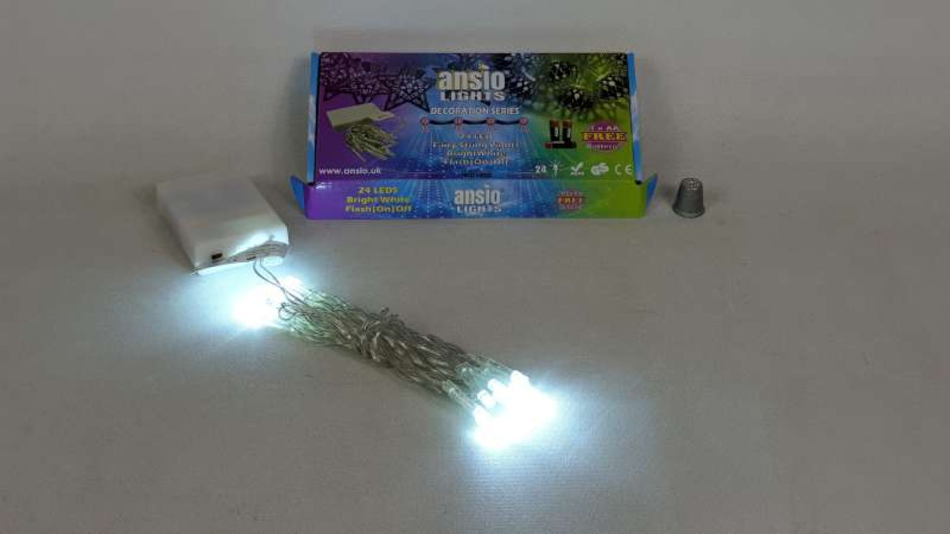 60 X BRAND NEW BOXED 24 LED WARM WHITE CHRISTMAS BATTERY OPERATED STRING FAIRY CHRISTMAS LIGHTS WITH