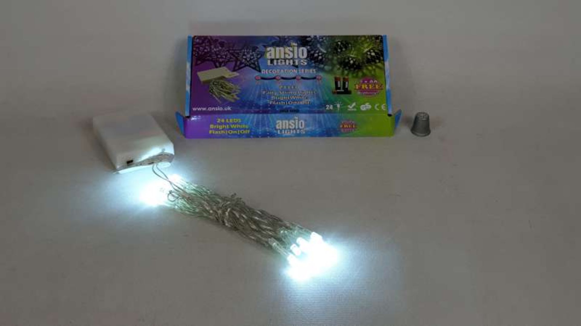 60 X BRAND NEW BOXED 24 LED WARM WHITE CHRISTMAS BATTERY OPERATED STRING FAIRY CHRISTMAS LIGHTS WITH