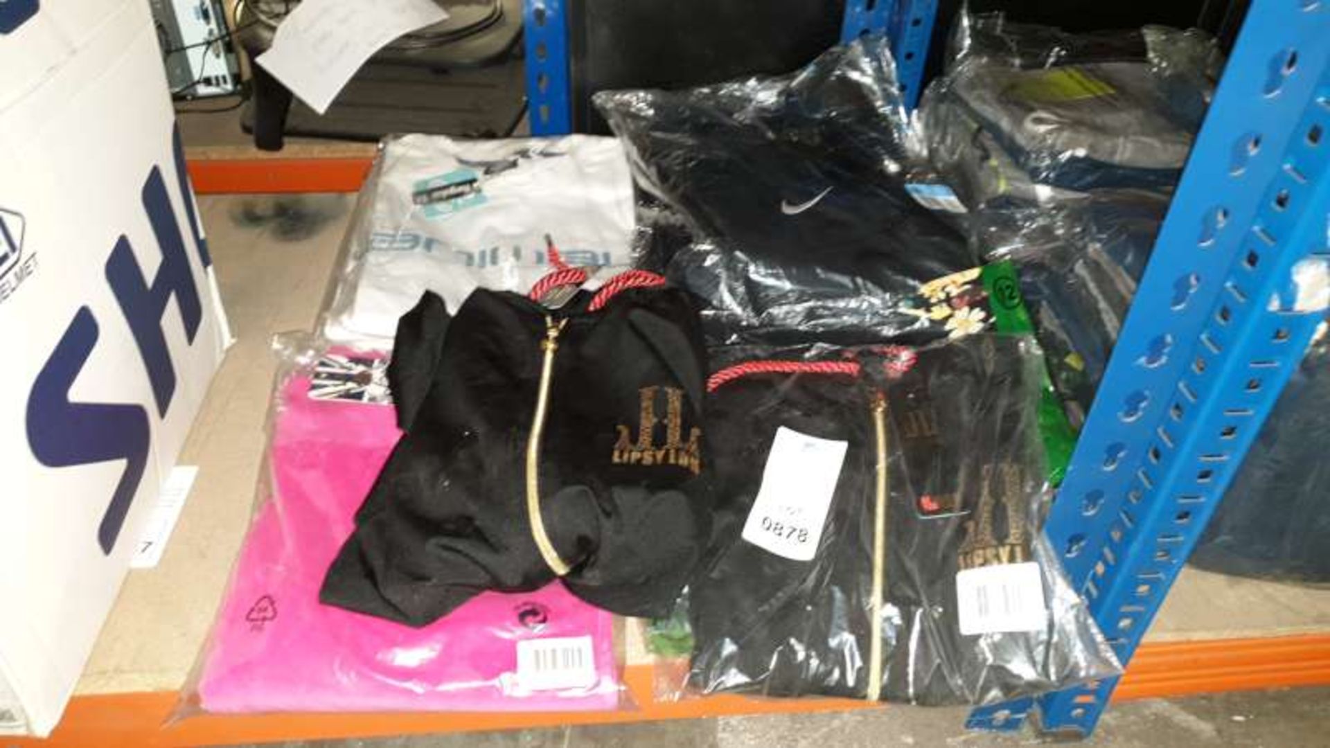 LOT CONTAINING 4 X ANIMAL T SHIRTS, 5 X NIKE SHORTS, 3 X QED DRESSES, 2 X LIPSY LONDON JACKETS, 1