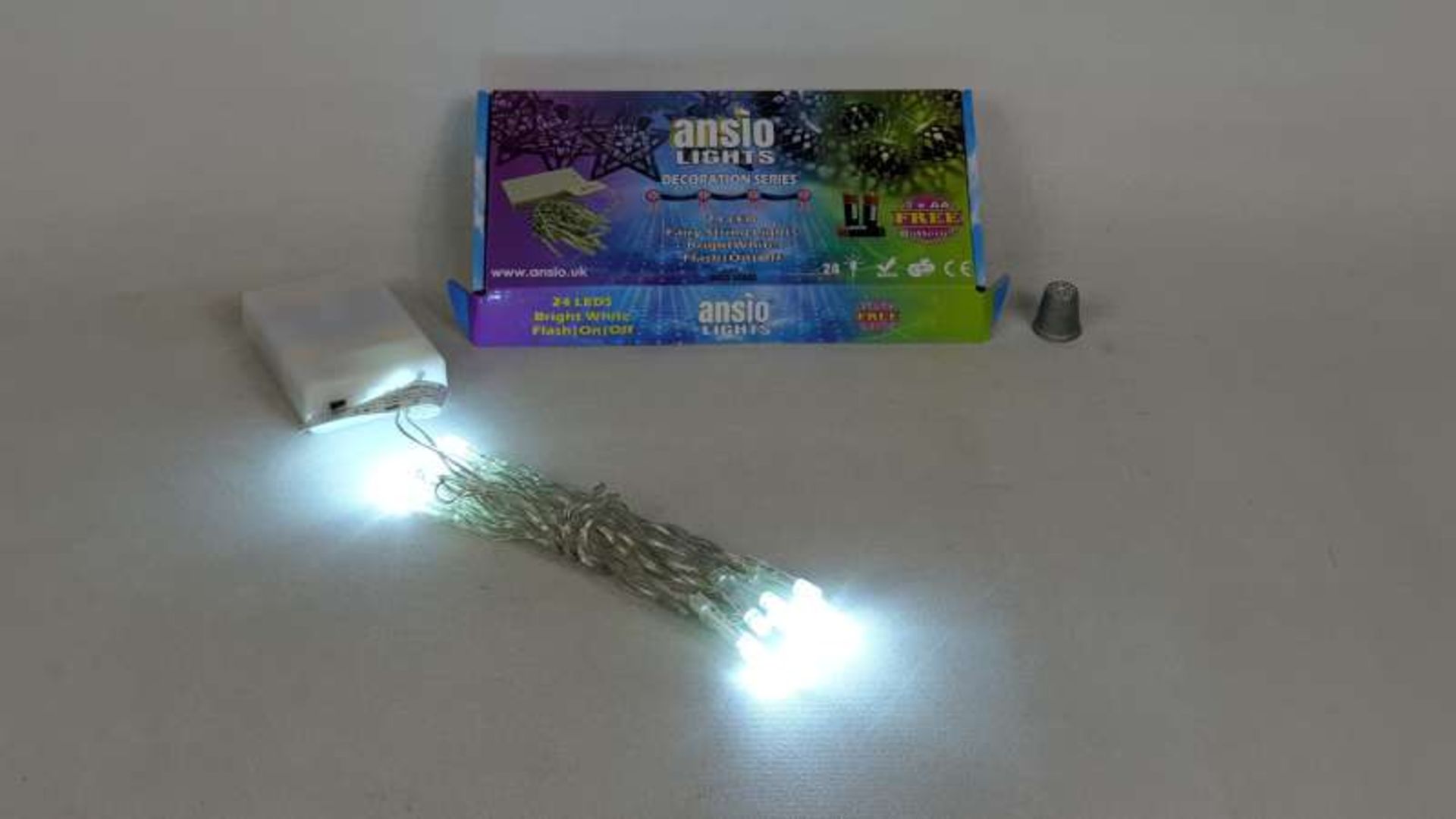 60 X BRAND NEW BOXED 24 LED WARM WHITE CHRISTMAS BATTERY OPERATED STRING FAIRY CHRISTMAS LIGHTS WITH