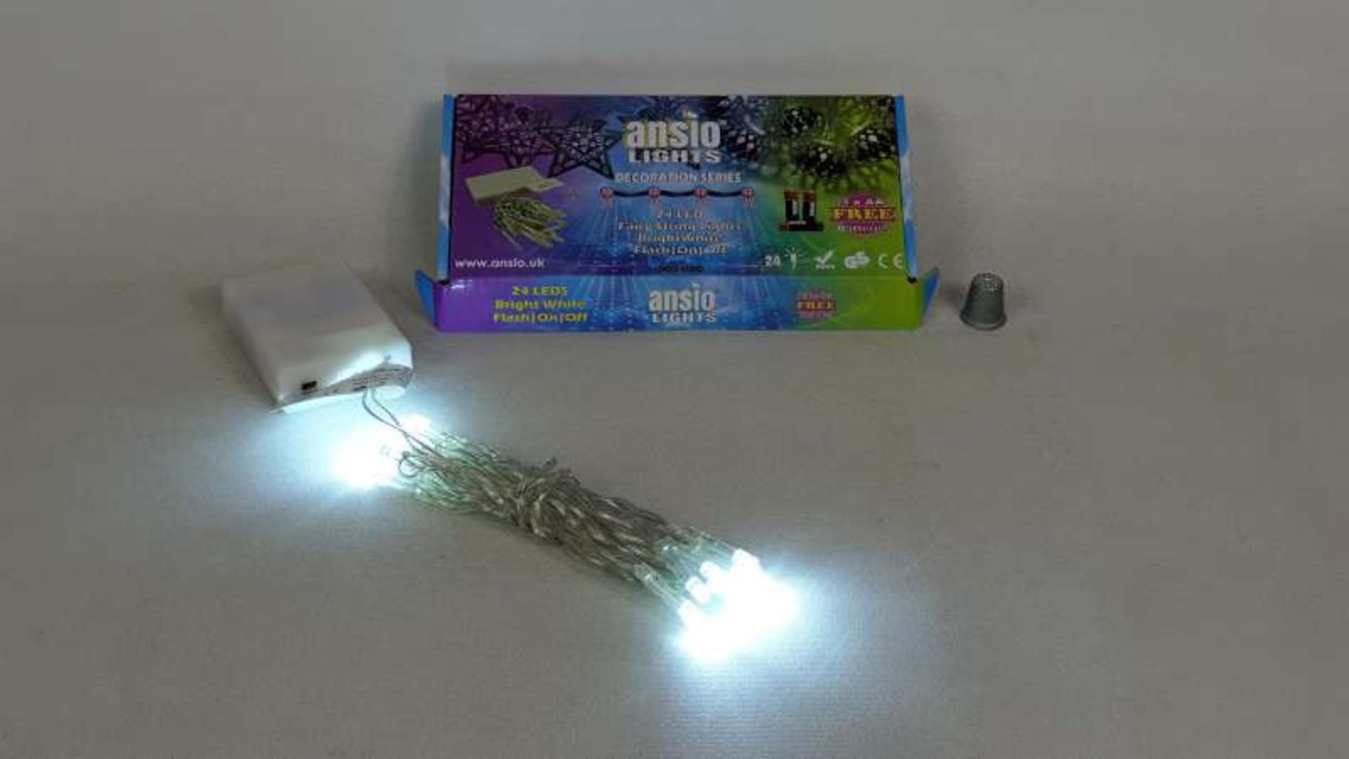 60 X BRAND NEW BOXED 24 LED COOL WHITE CHRISTMAS BATTERY OPERATED STRING FAIRY CHRISTMAS LIGHTS WITH