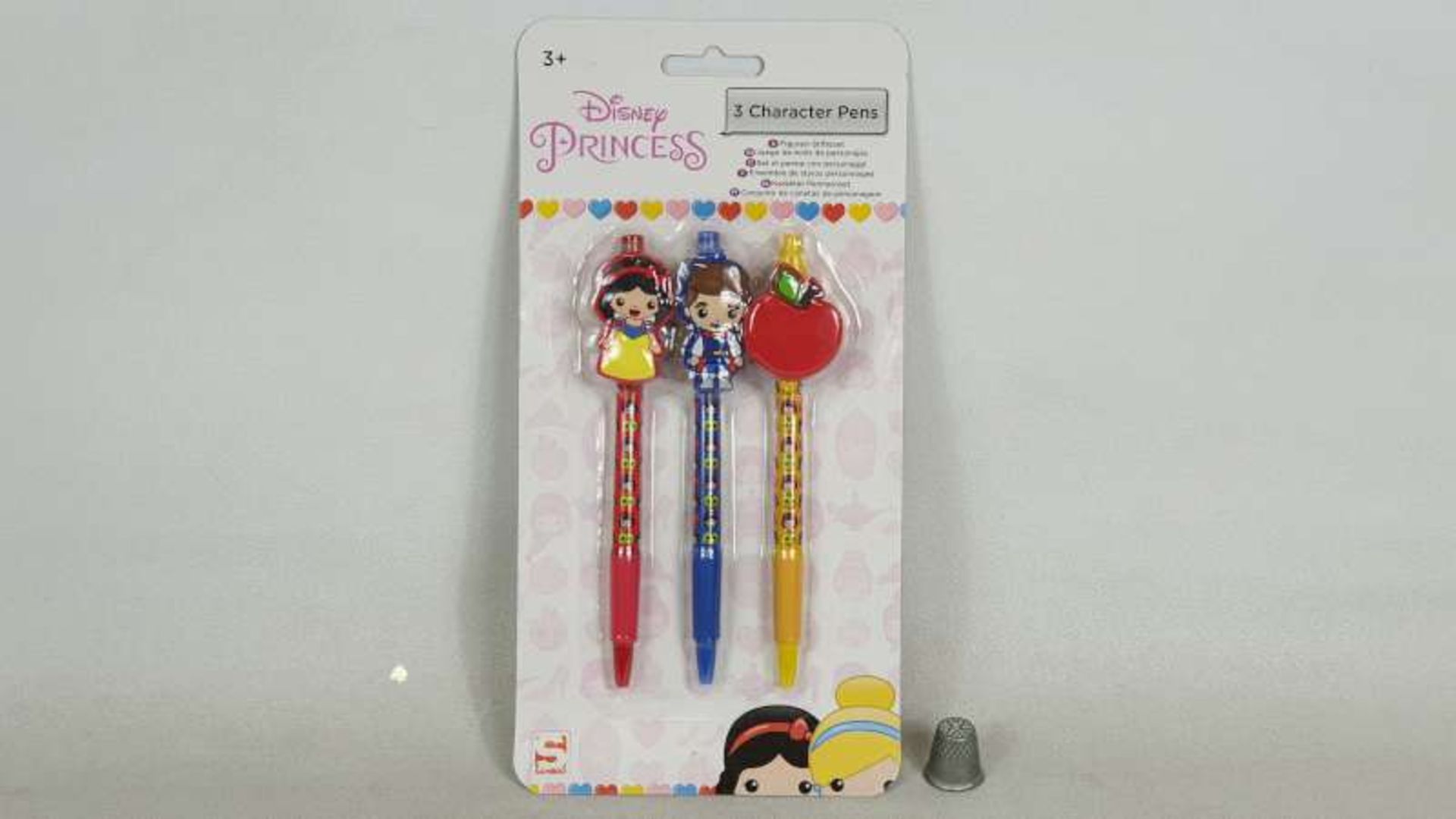 144 X DISNEY PRINCESS SETS OF 3 PENS WITH EMOJI TOPPERS IN 2 BOXES