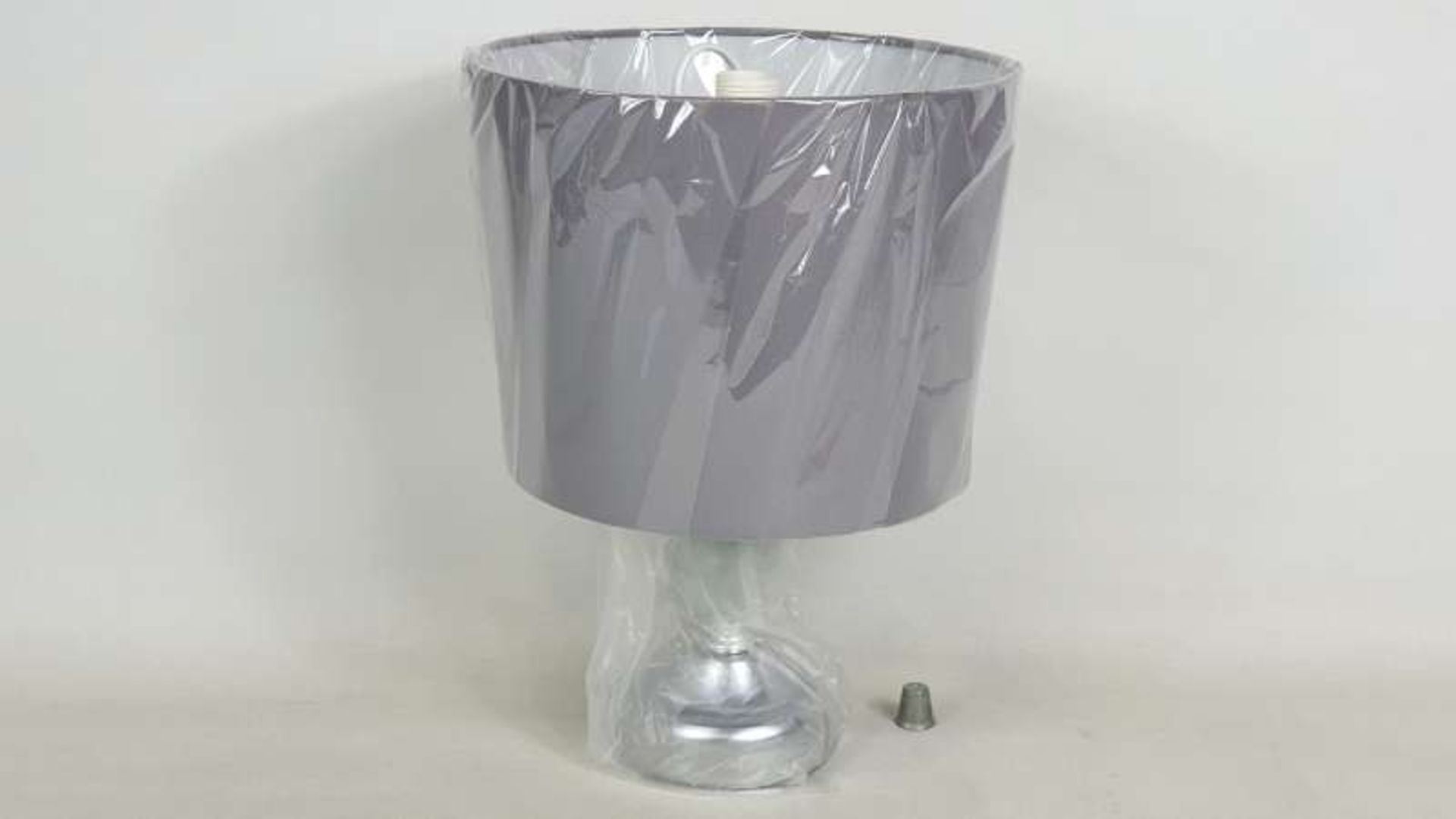 12 X BRAND NEW BOXED CRACKLE GLASS BALL TOUCH TABLE LAMPS WITH CHROME GREY SHADE IN 3 BOXES