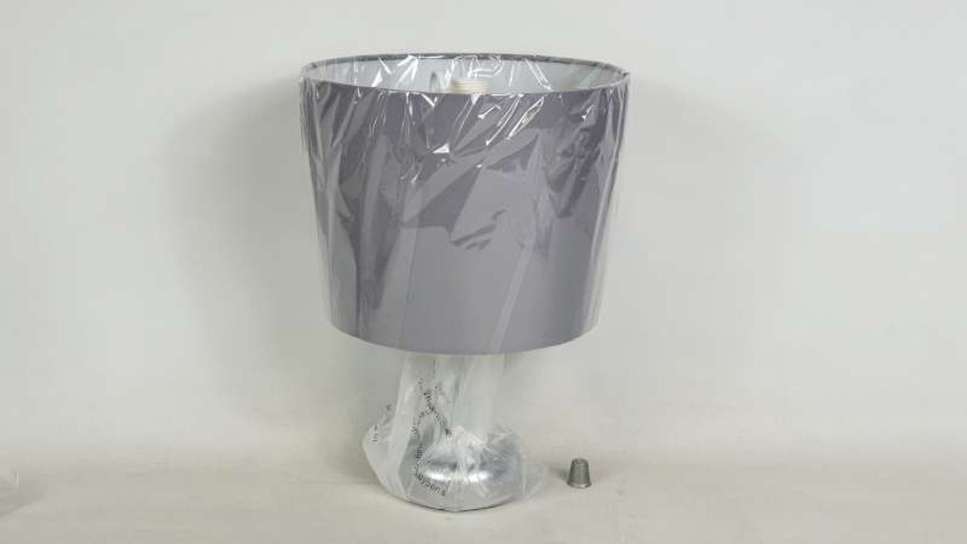 16 X BRAND NEW CRACKLE GLASS BALL TOUCH TABLE LAMPS WITH CHROME GREY SHADE IN 4 BOXES