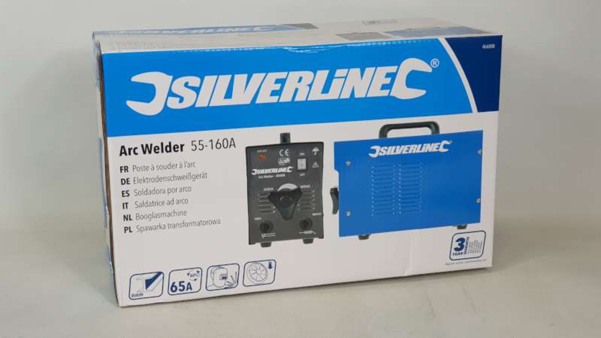 BRAND NEW BOXED SILVERLINE ARC WELDER 55-160A WITH 3 YEAR MANUFACTURERS GUARANTEE