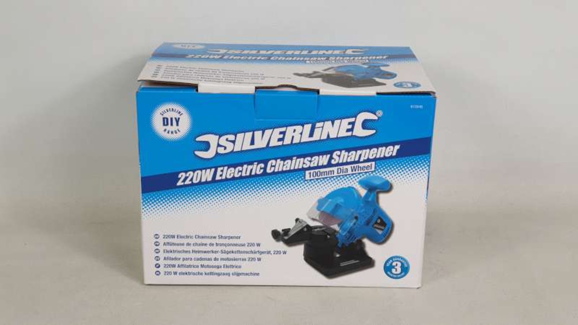 6 X BRAND NEW BOXED 220W ELECTRIC CHAINSAW SHARPENERS WITH 100MM DIAL WHEEL AND 3 YEAR MANUFACTURERS