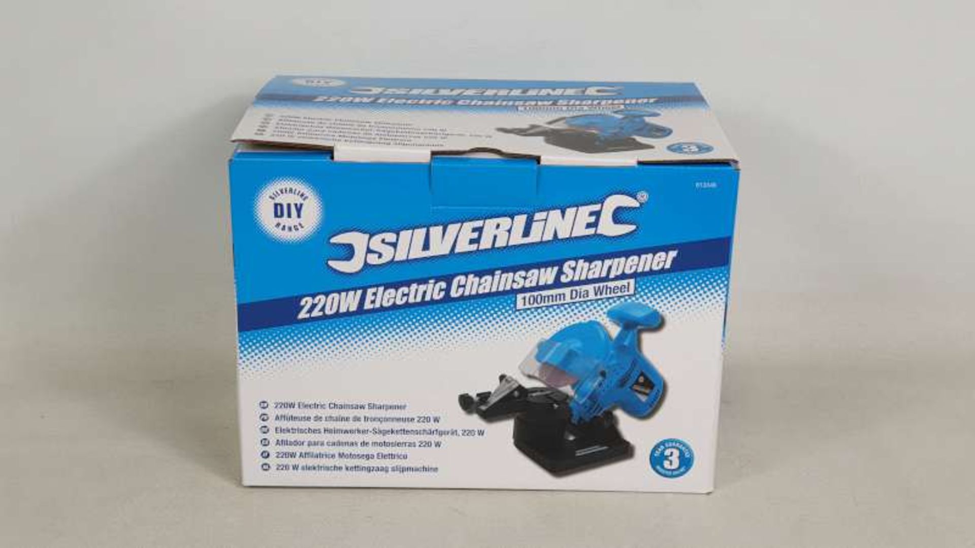 6 X BRAND NEW BOXED 220W ELECTRIC CHAINSAW SHARPENERS WITH 100MM DIAL WHEEL AND 3 YEAR MANUFACTURERS