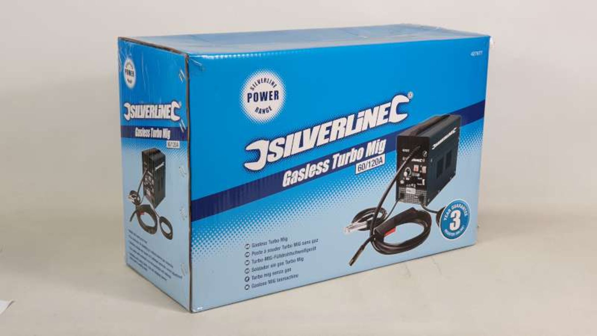 BRAND NEW BOXED SILVERLINE GASLESS TURBO MIG WELDER 60/120A WITH 3 YEAR MANUFACTURERS GUARANTEE