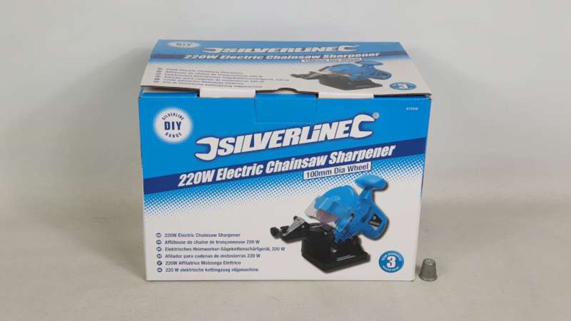 6 X BRAND NEW BOXED 220W ELECTRIC CHAINSAW SHARPENERS WITH 100MM DIAL WHEEL AND 3 YEAR MANUFACTURERS