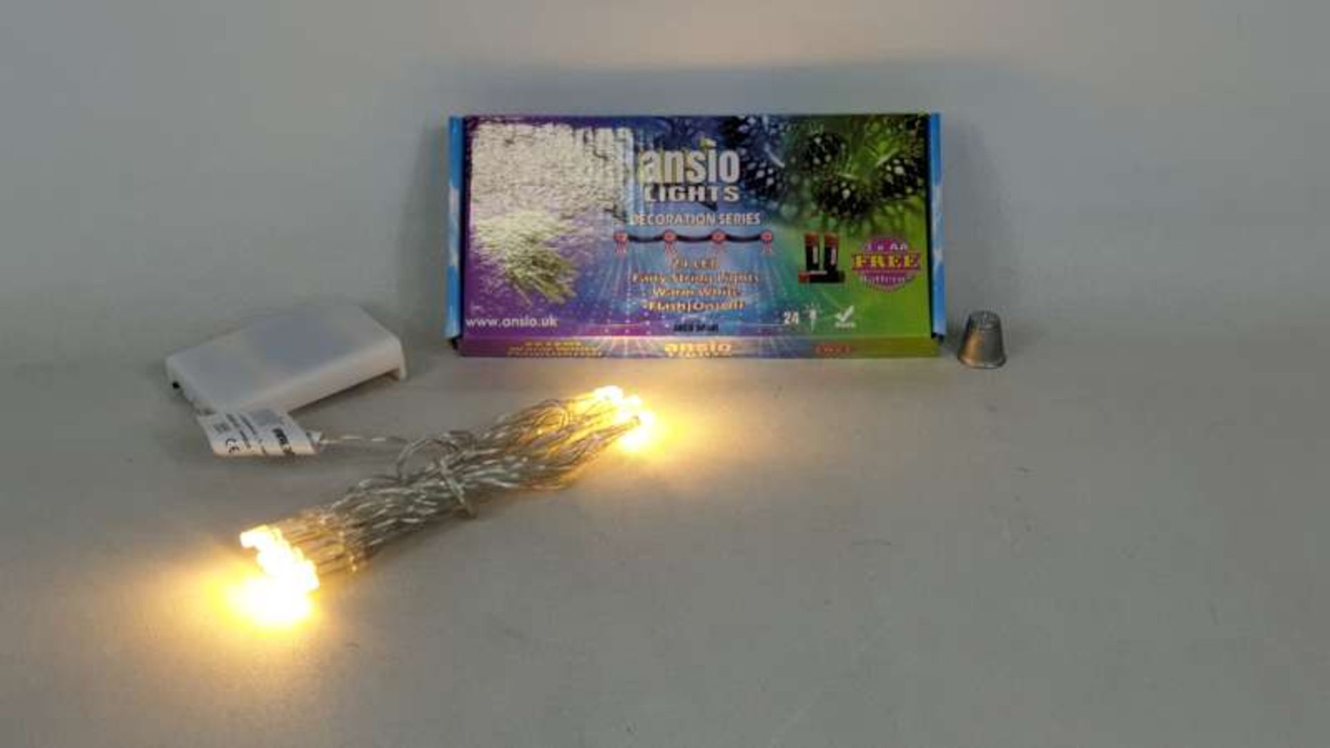 60 X BRAND NEW BOXED 24 LED WARM WHITE BATTERY OPERATED CHRISTMAS FAIRY LIGHTS