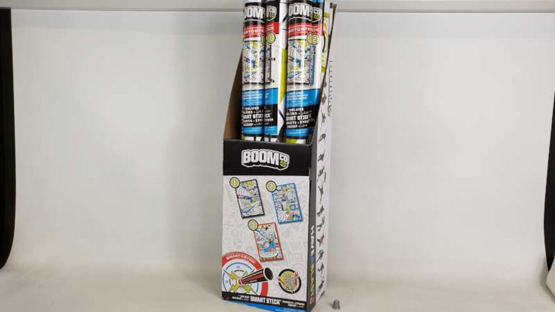 120 X BRAND NEW BOXED BOOM CO DELUXE SMART STICK TARGETS IN DISPLAY CASE IN 10 BOXES