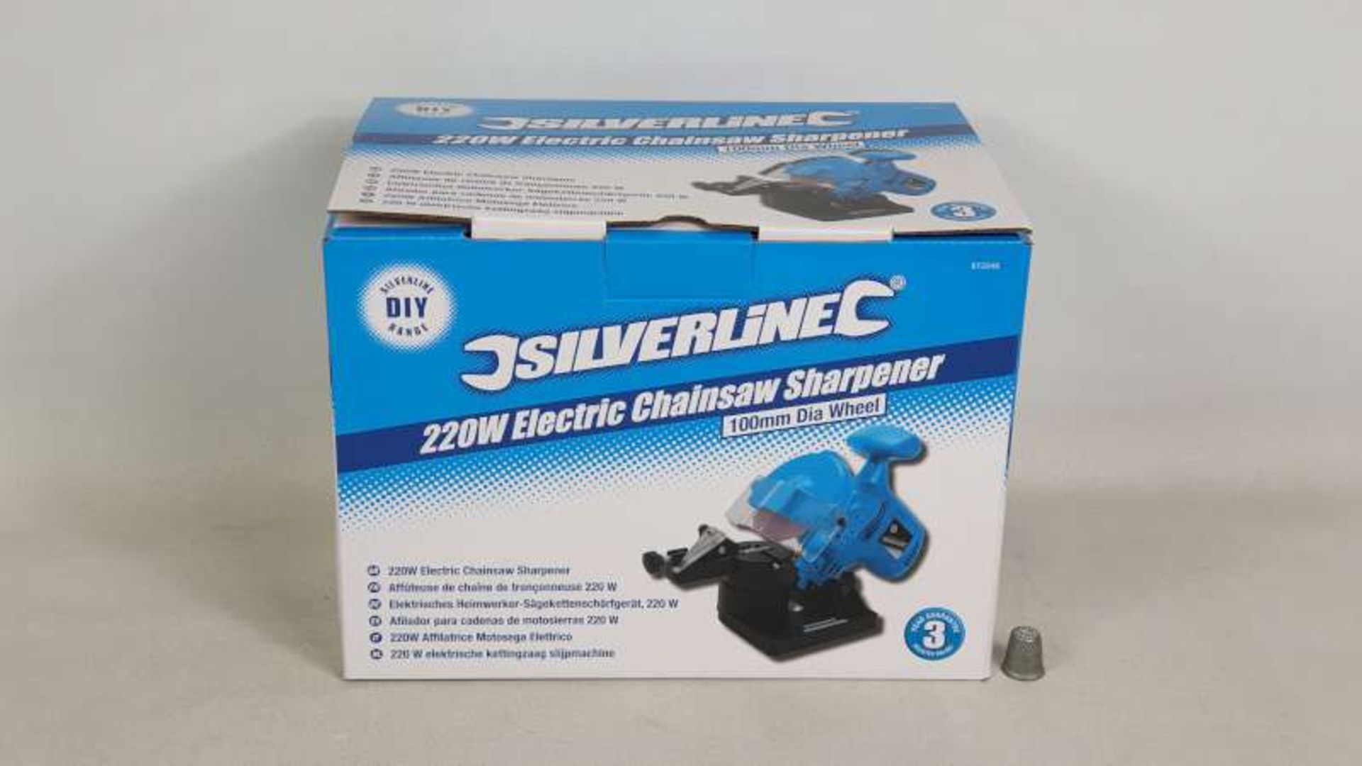 6 X BRAND NEW BOXED 220W ELECTRIC CHAINSAW SHARPENERS WITH 100MM DIAL WHEEL AND 3 YEAR MANUFACTURERS