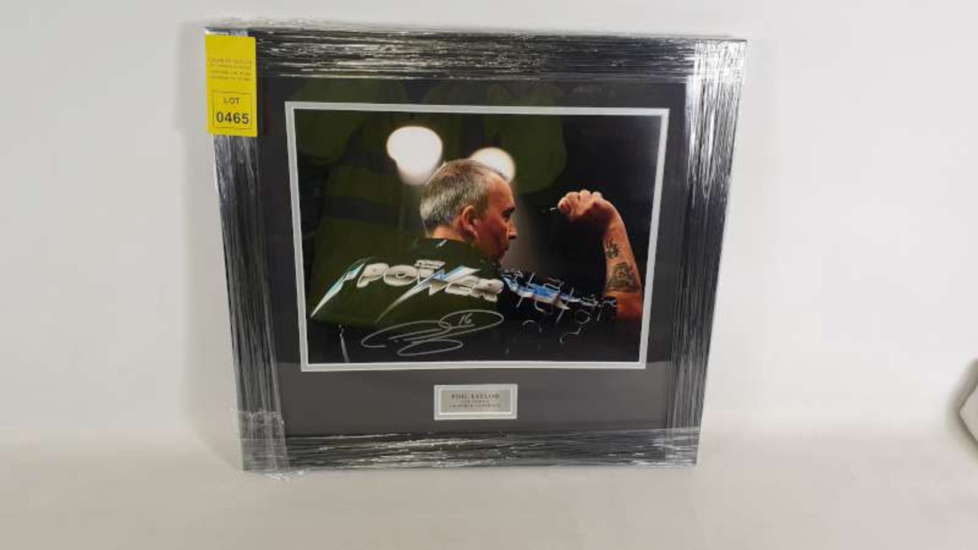 BRAND NEW OFFICIAL FRAMED PHIL THE POWER TAYLOR SIGNED PICTURE WITH CERTIFICATION OF AUTHENTICITY