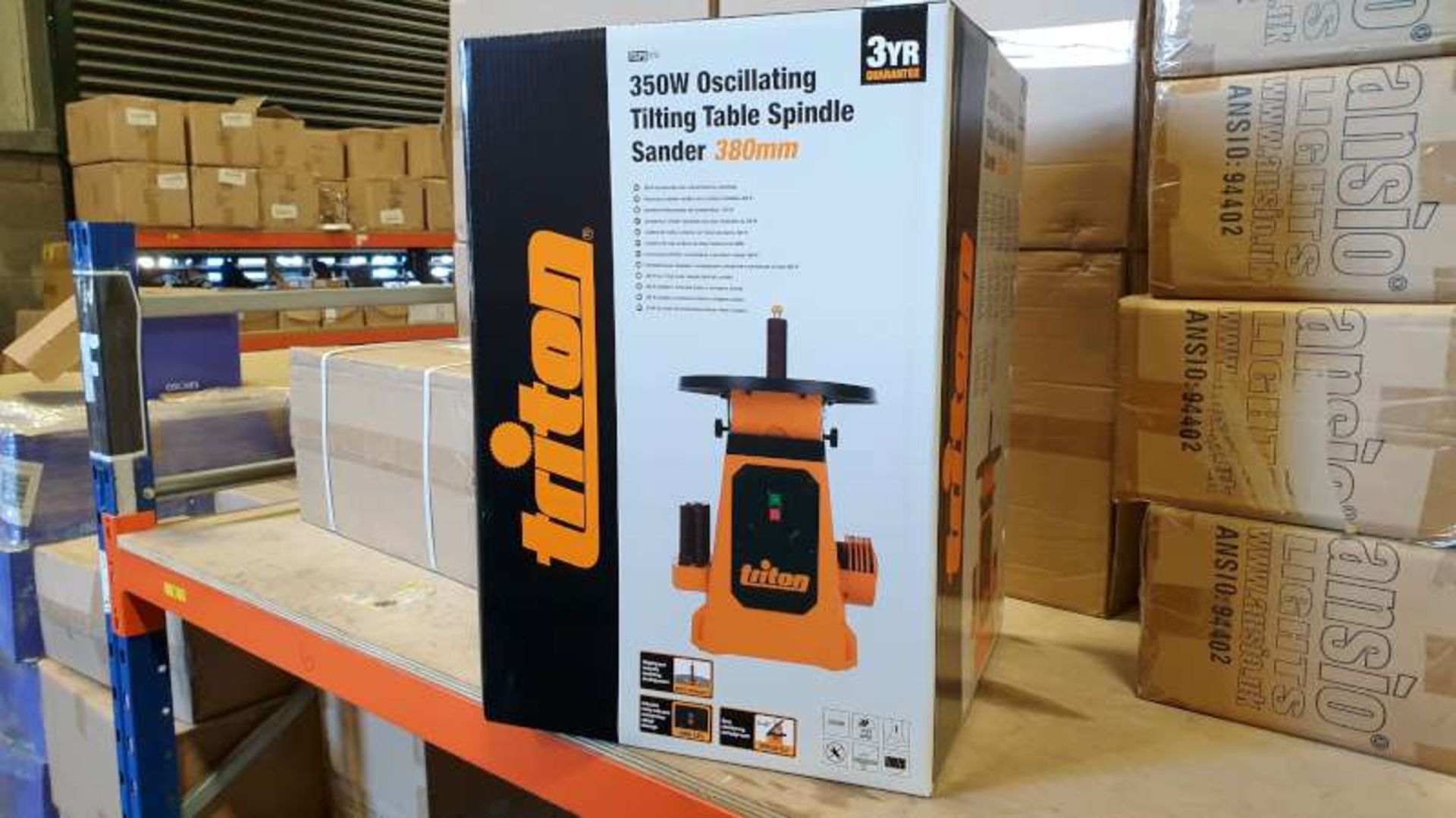 BRAND NEW BOXED TRITON 350W OSCILLATING TILTING TABLE SPINDLE SANDER 380MM WITH 3 YEARS MANUFACTURES