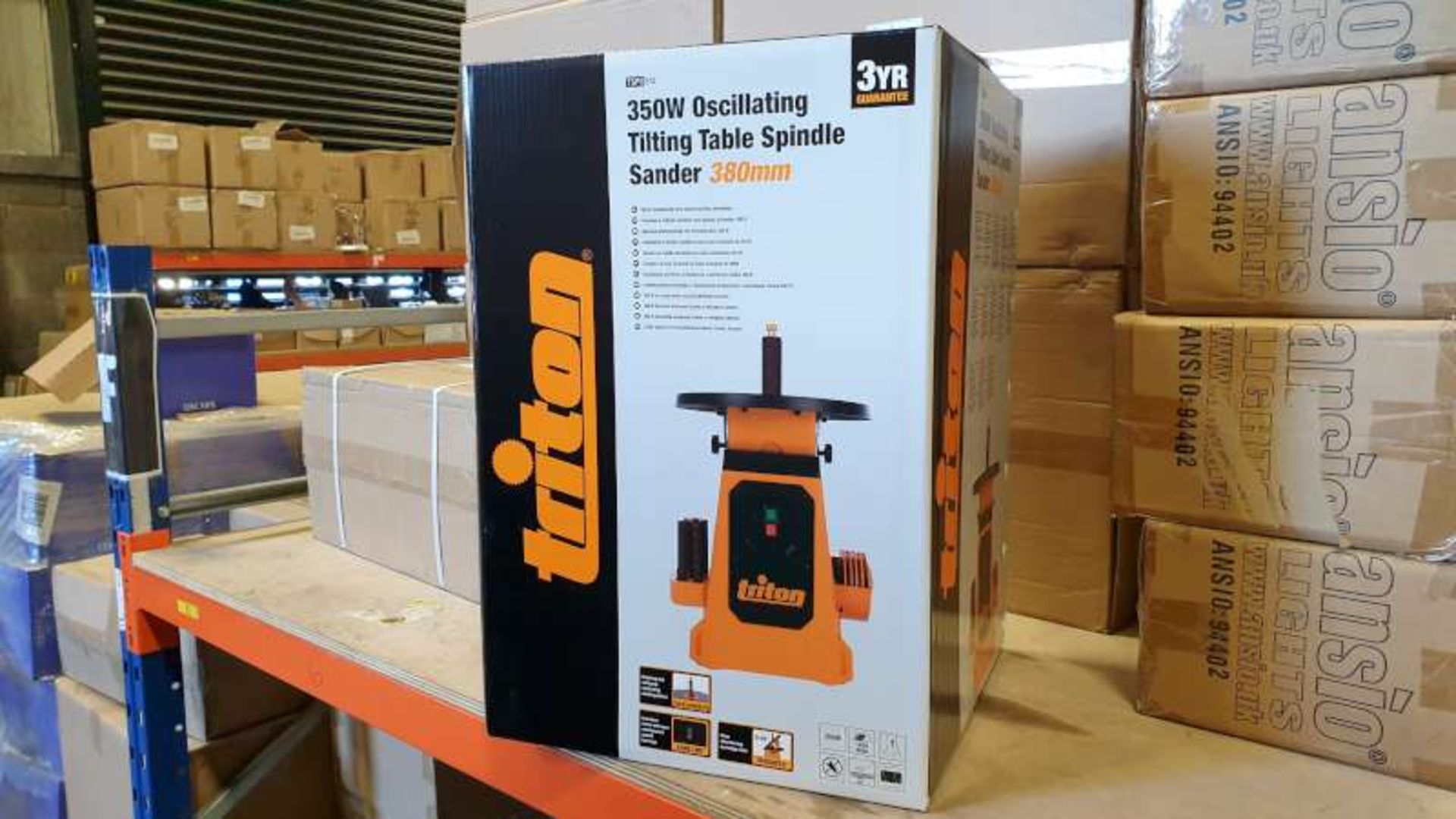 BRAND NEW BOXED TRITON 350W OSCILLATING TILTING TABLE SPINDLE SANDER 380MM WITH 3 YEARS MANUFACTURES