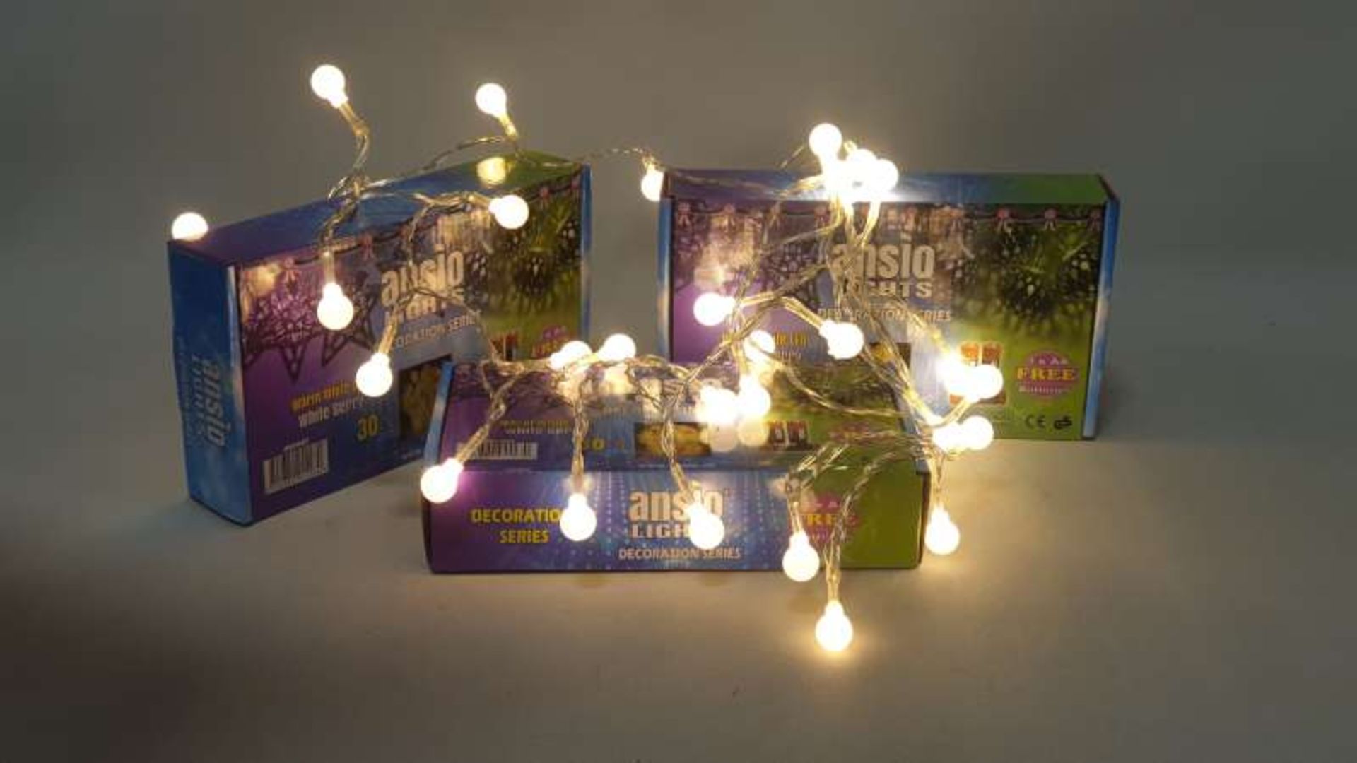 50 X WHITE BERRY LIGHTS IN 2 BOXES