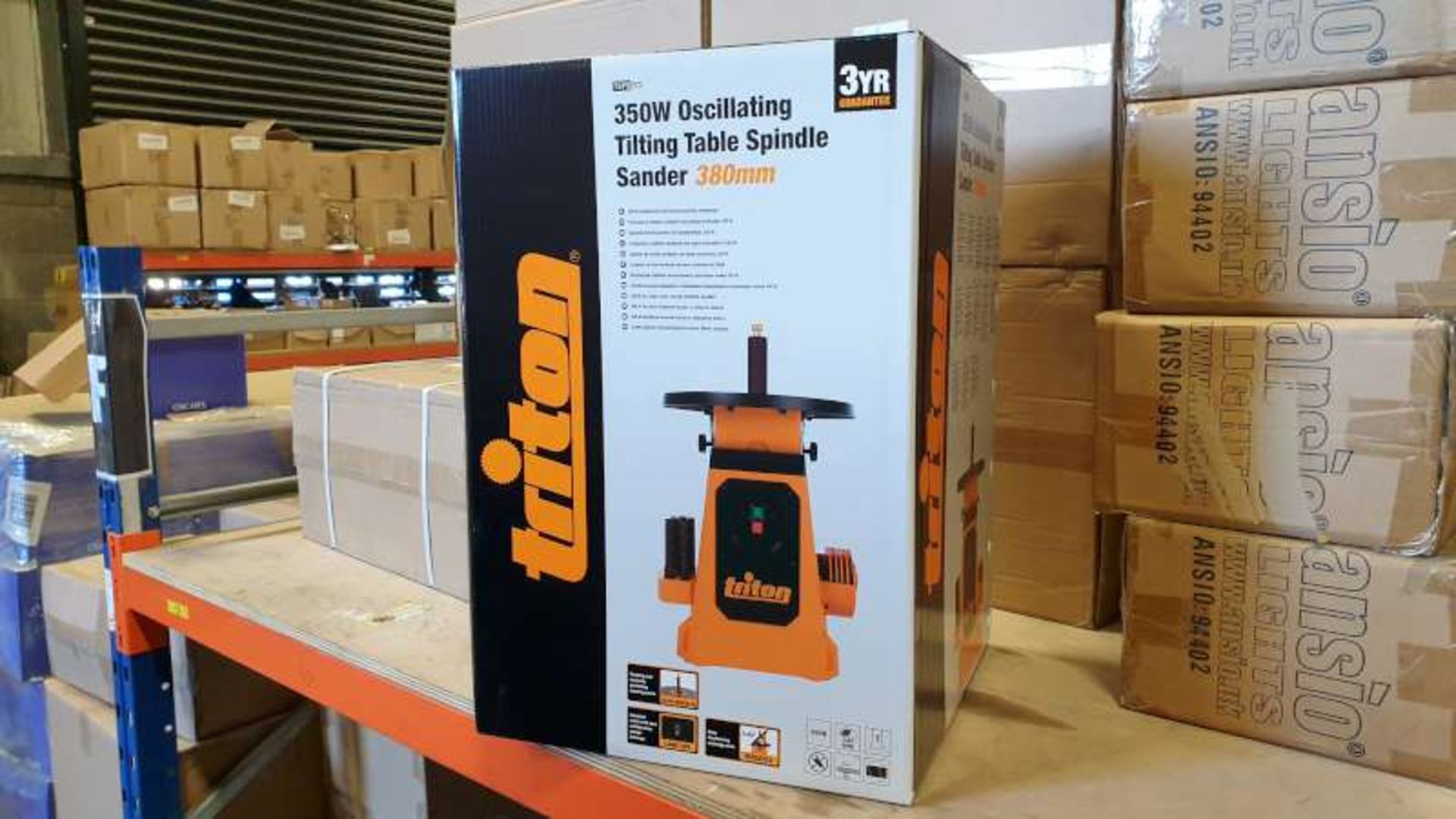 BRAND NEW BOXED TRITON 350W OSCILLATING TILTING TABLE SPINDLE SANDER 380MM WITH 3 YEARS MANUFACTURES