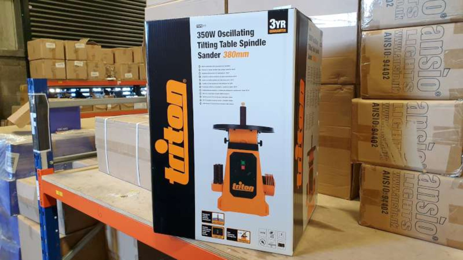 BRAND NEW BOXED TRITON 350W OSCILLATING TILTING TABLE SPINDLE SANDER 380MM WITH 3 YEARS MANUFACTURES