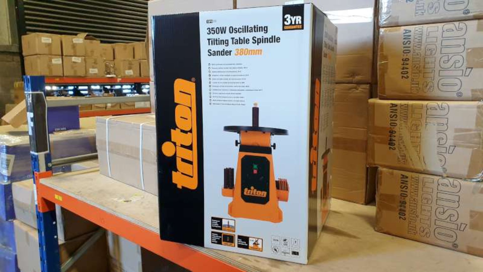 BRAND NEW BOXED TRITON 350W OSCILLATING TILTING TABLE SPINDLE SANDER 380MM WITH 3 YEARS MANUFACTURES