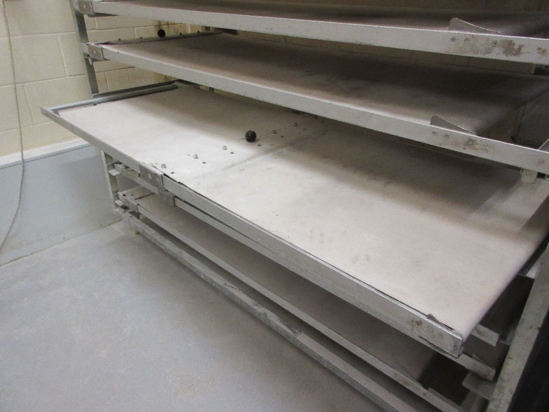 Mobile stainless eight-tier rack containing hand operated conveyors - Image 2 of 2