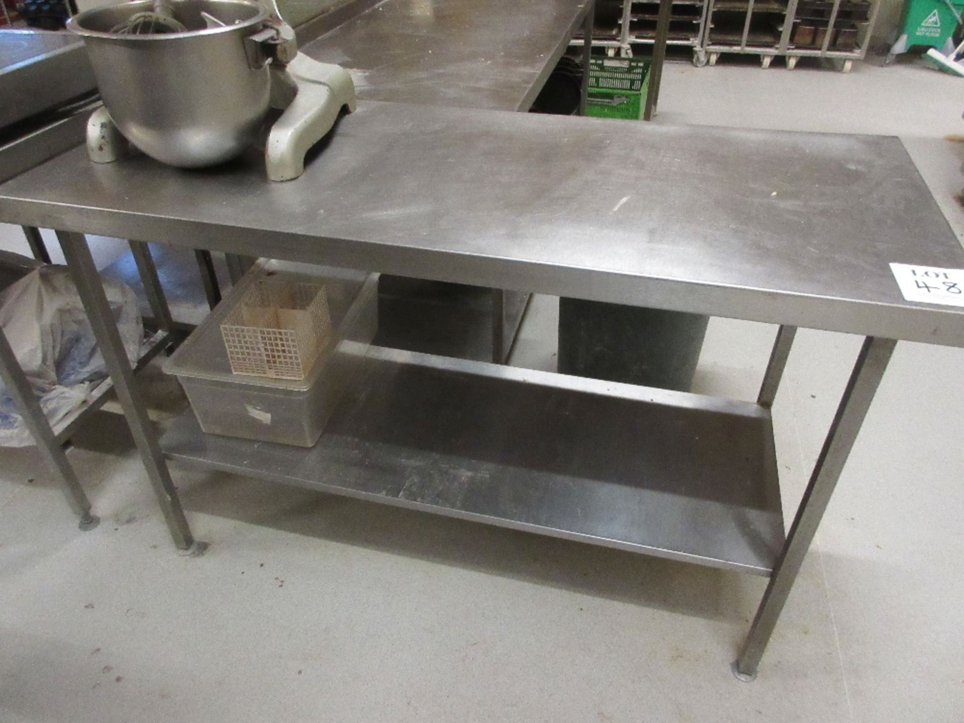 Stainless steel table 150cm x 63cm