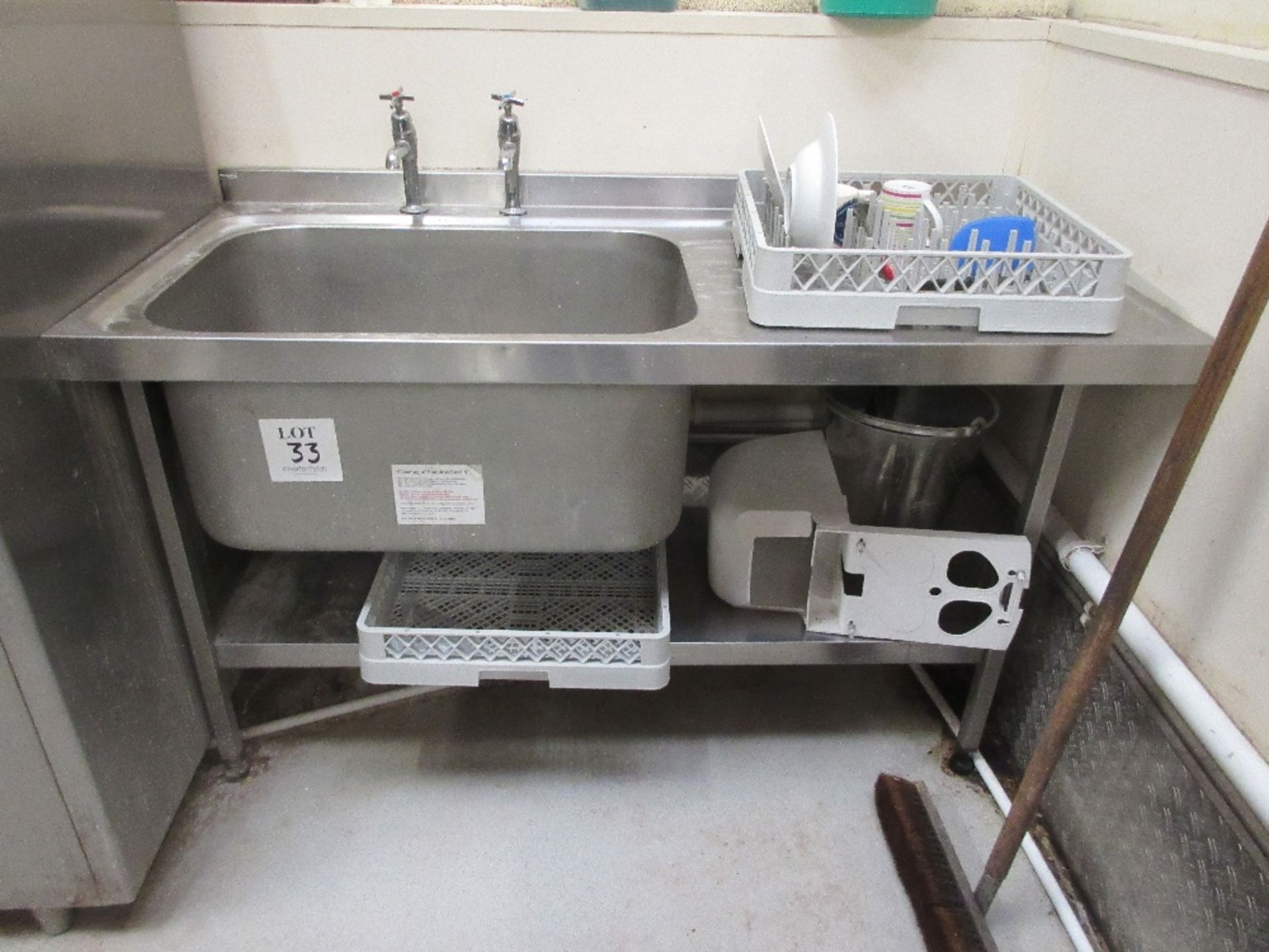 Deep stainless steel sink 150cm x 70cm