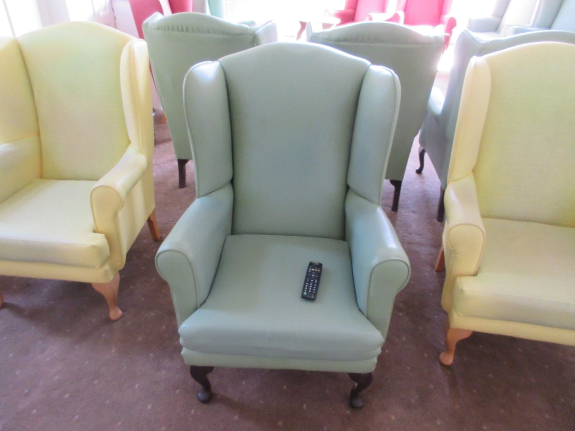 4 - Green vinyl based armchairs - Image 2 of 2