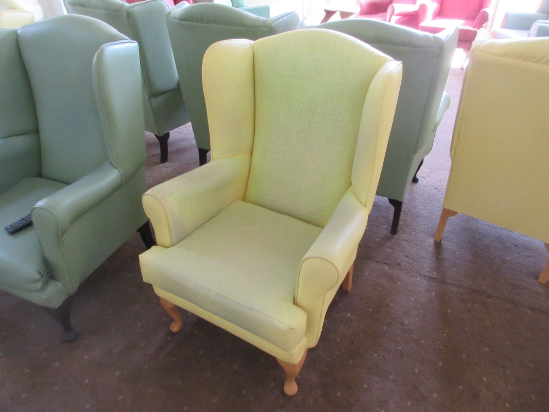 3 - Yellow vinyl armchairs - Image 2 of 2