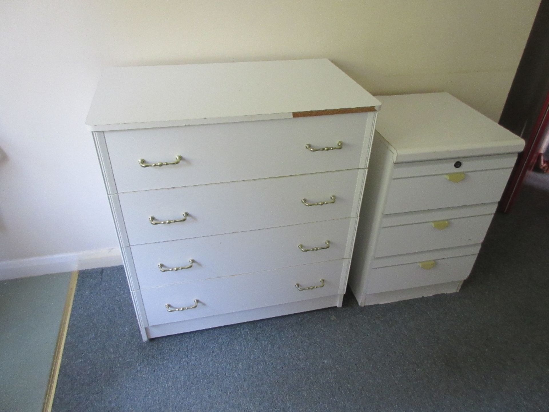 Contents of Room 28 to include: bed base and mattress, commode, wardrobe, bedside table, 4 chest - Image 3 of 5