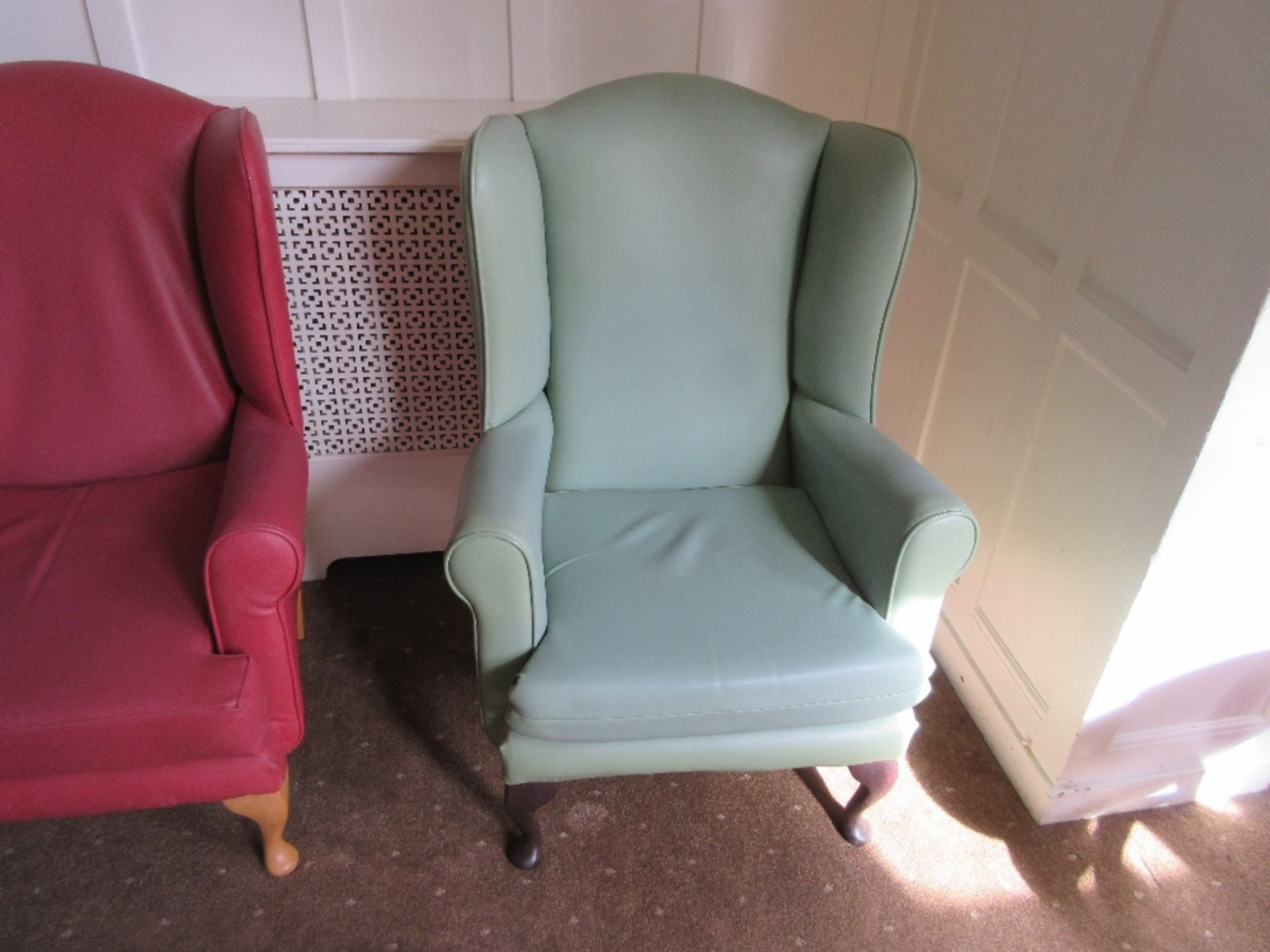 4 - Green vinyl based armchairs - Image 2 of 2