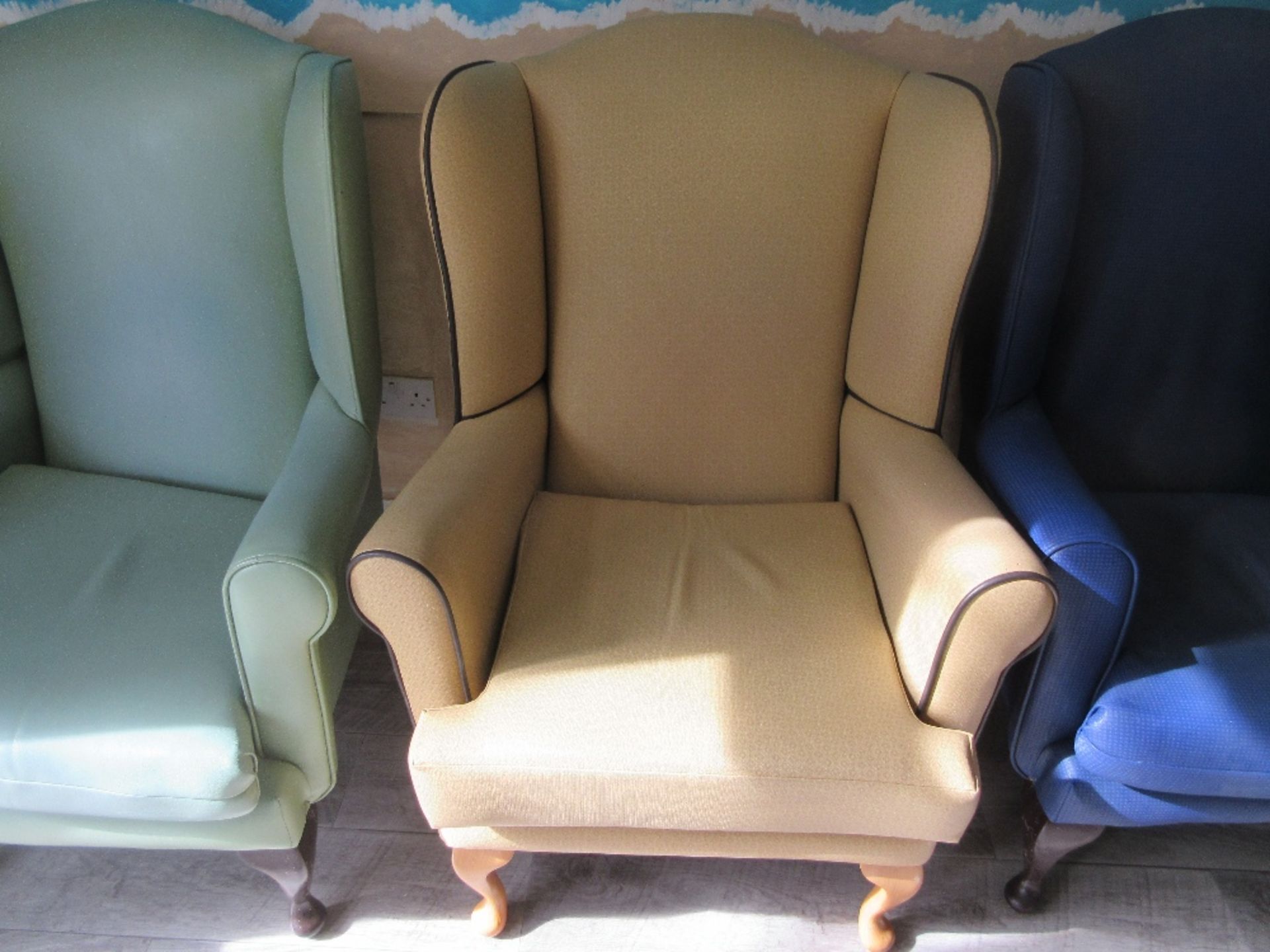 3 - Brown vinyl based armchairs - Image 2 of 2