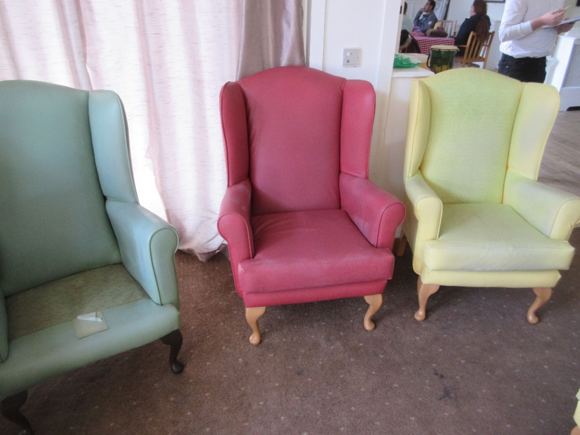 4 - Red vinyl based armchairs - Image 3 of 3