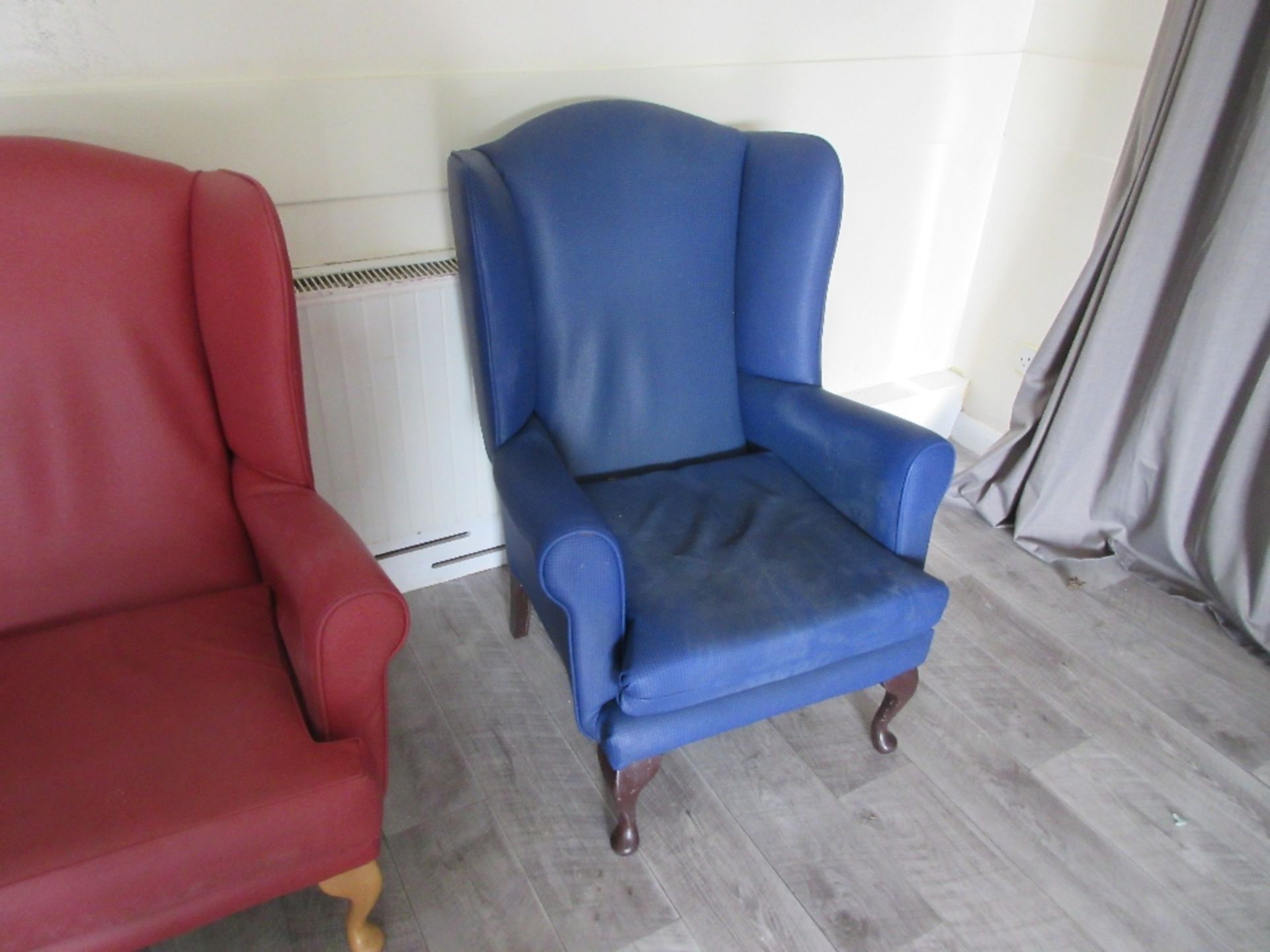 3 - Blue vinyl based armchairs - Image 3 of 3