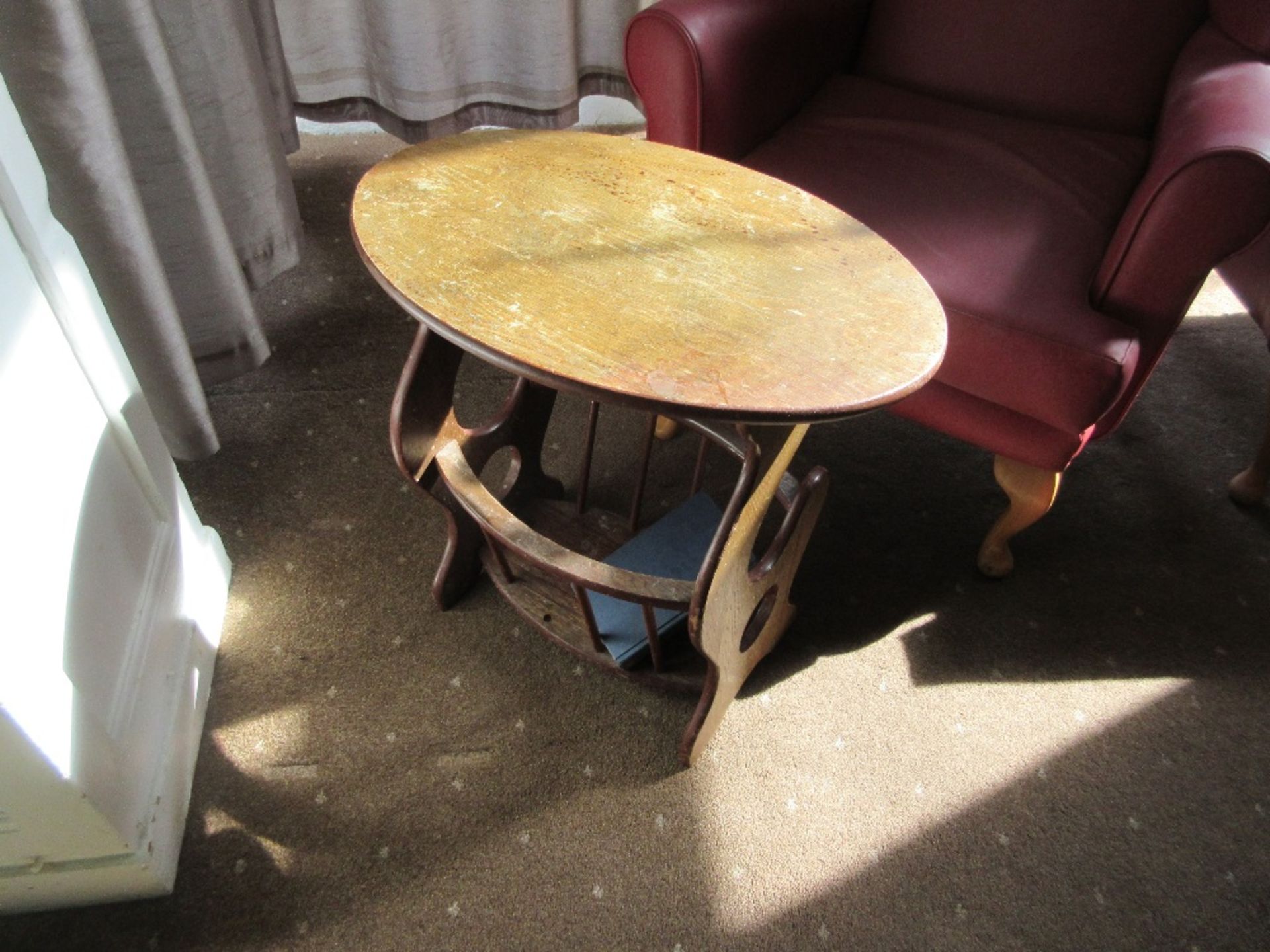 Remaining contents of dining room to include: beech table with chair, 2 DVD shelves, 2 small - Image 3 of 12