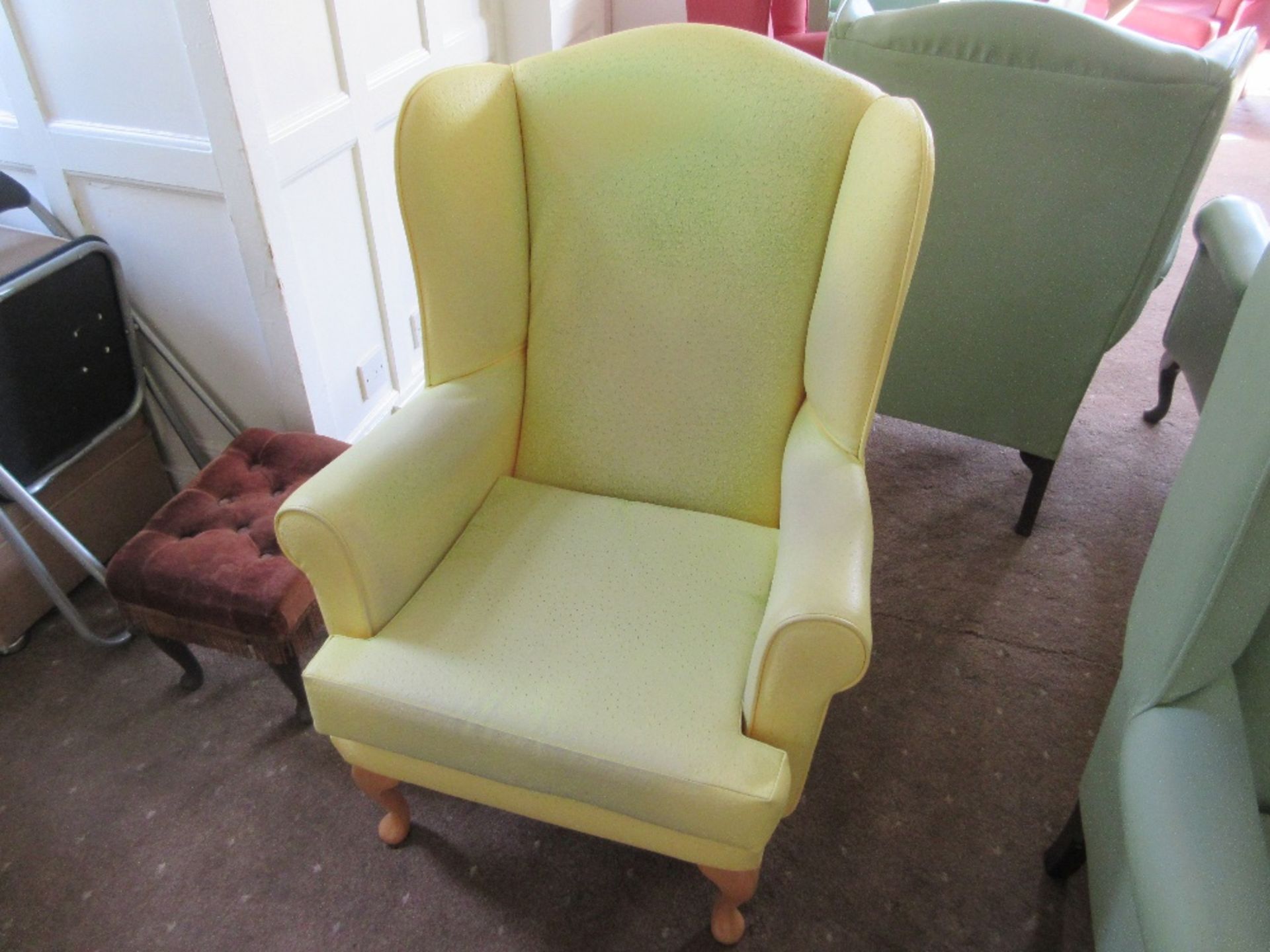 3 - Yellow vinyl armchairs - Image 2 of 2