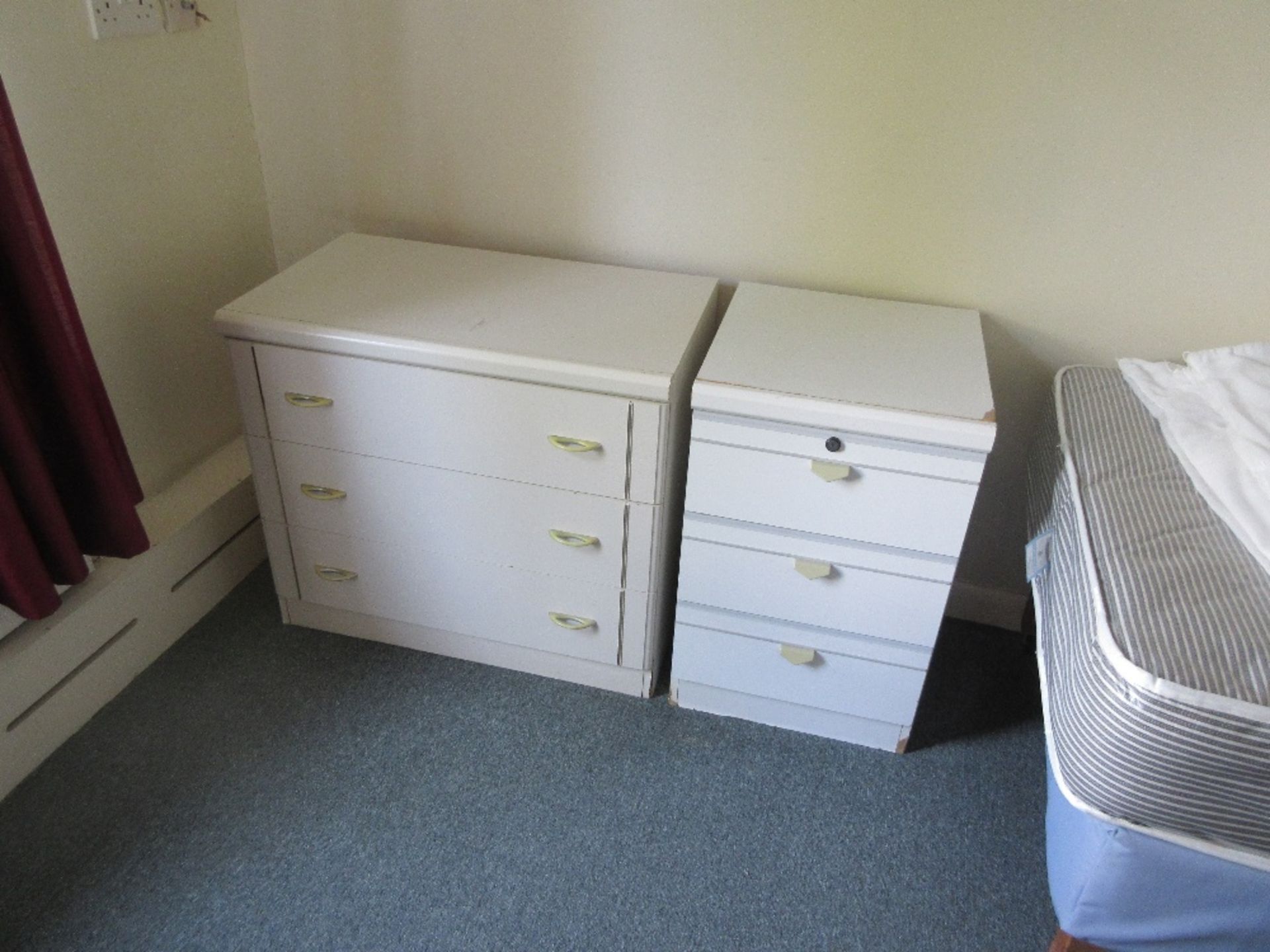 Contents of Room 37 to include: bed base and mattress, 3 chest of drawers, bedside cabinet, commode - Image 2 of 4