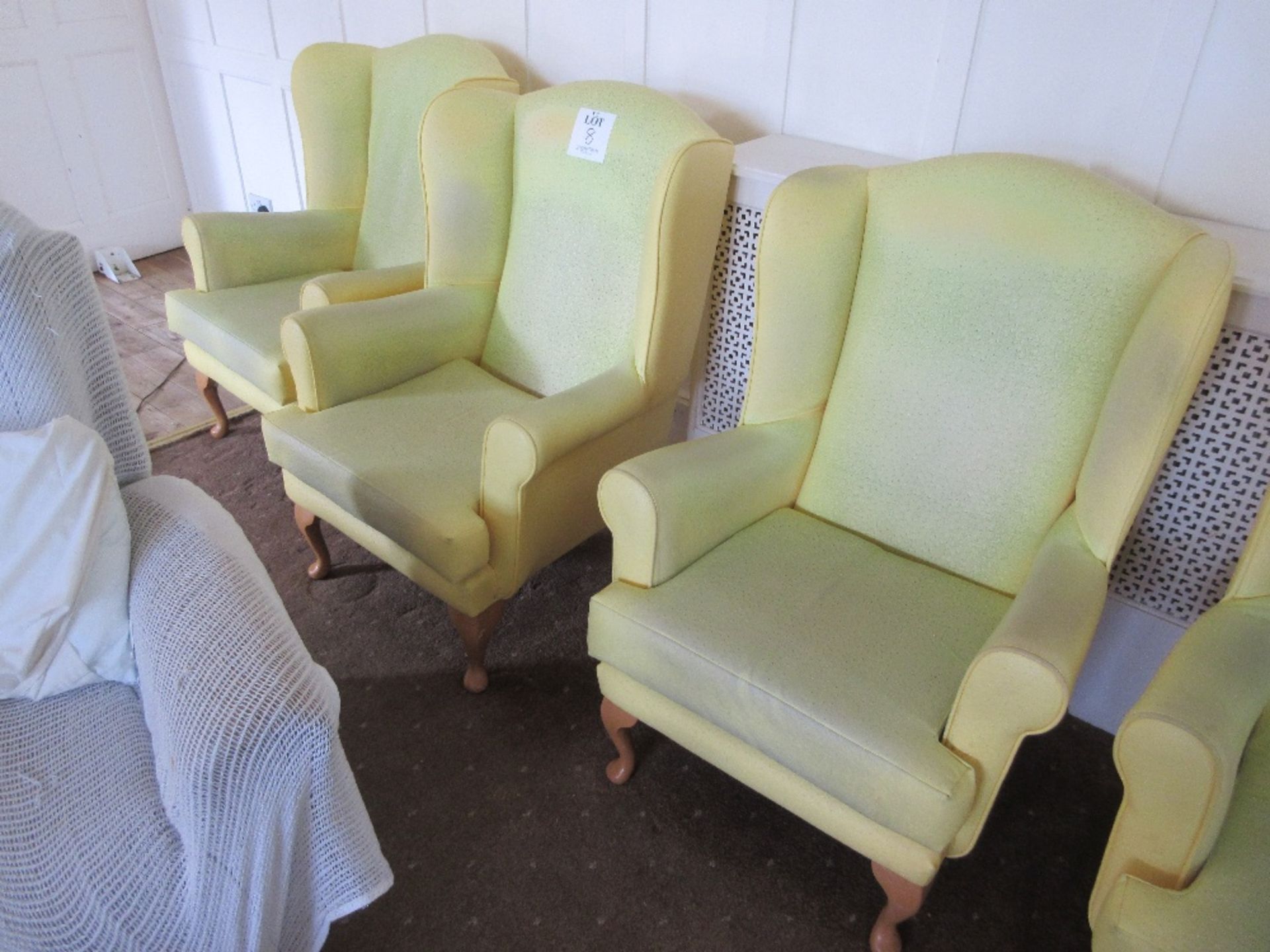 3 - Yellow vinyl armchairs