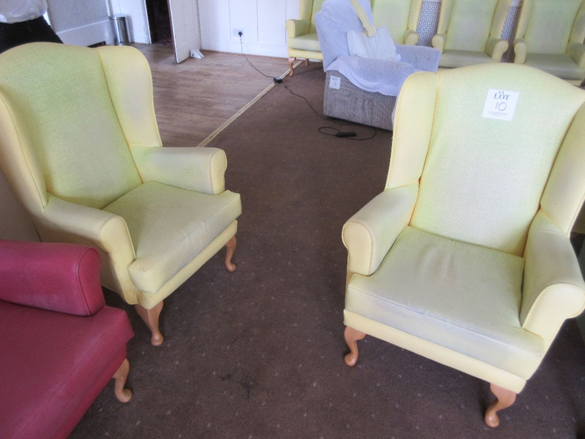 3 - Yellow vinyl armchairs