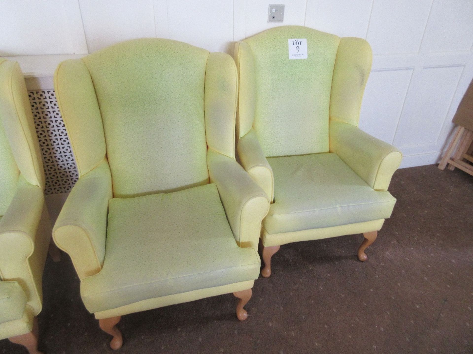 3 - Yellow vinyl armchairs