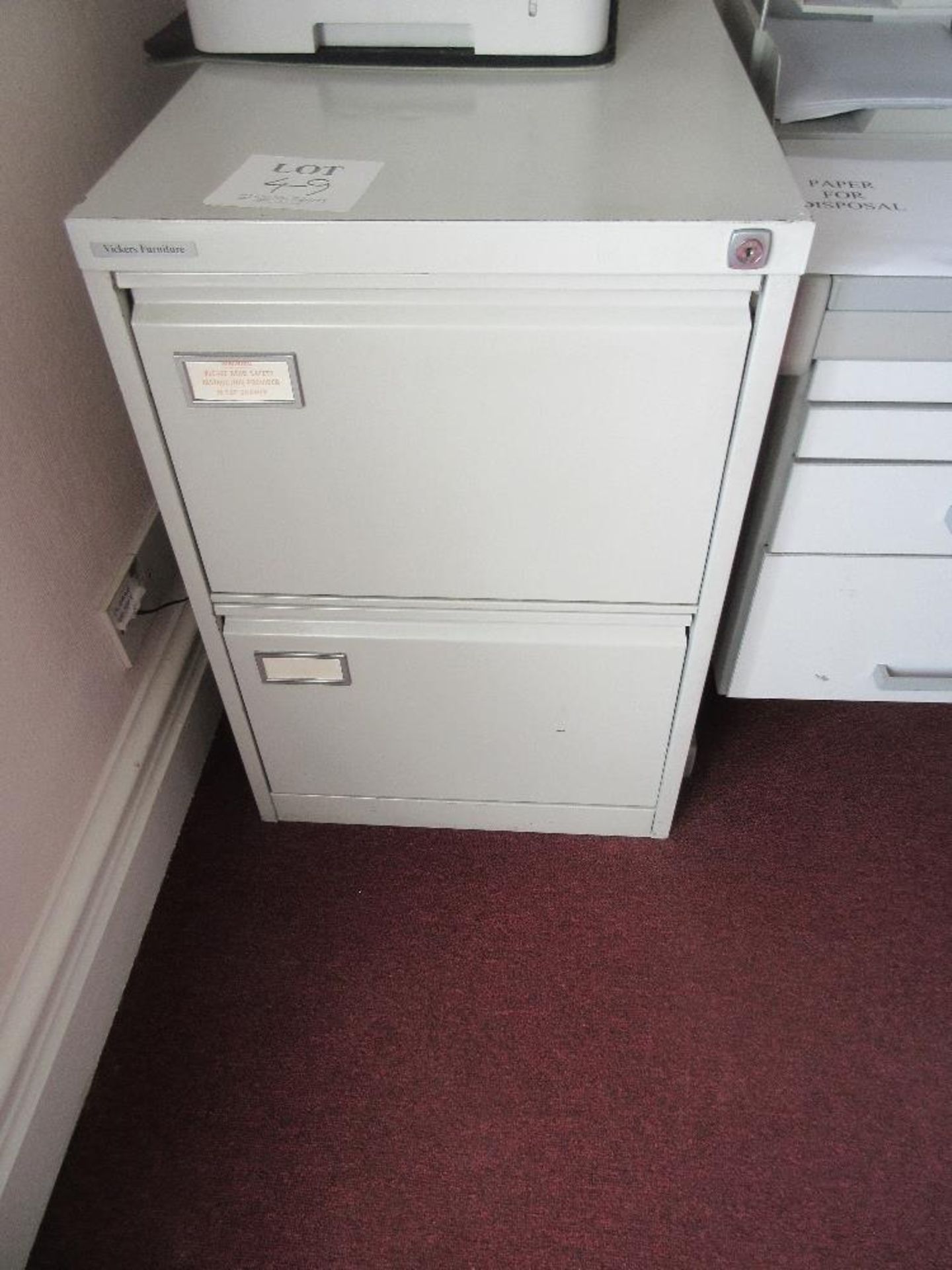 Two drawer steel filing cabinet