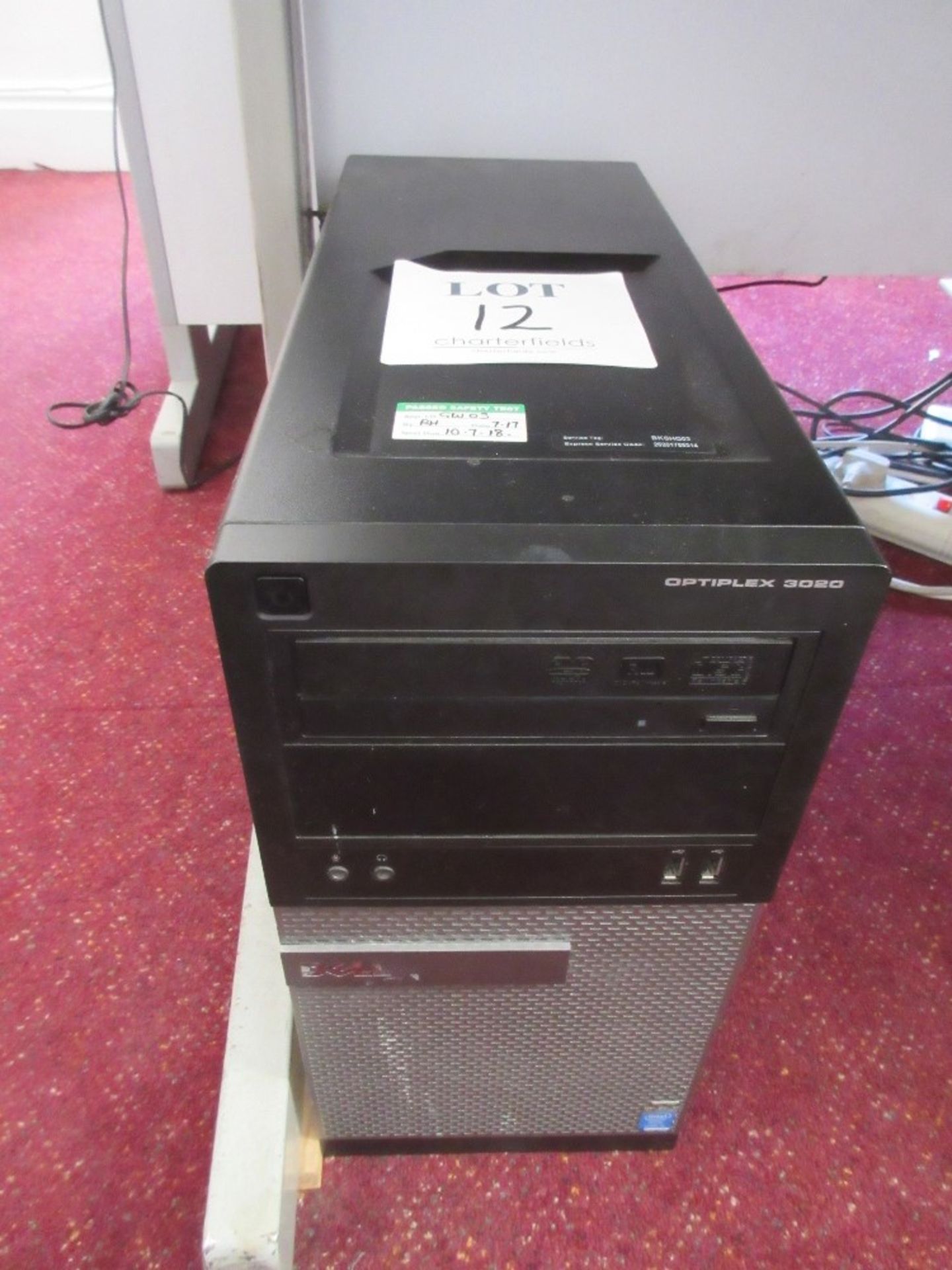 Dell OptiPlex 3070 mini tower PC with 2 flat screen monitors, keyboard and mouse incorporating i5-45