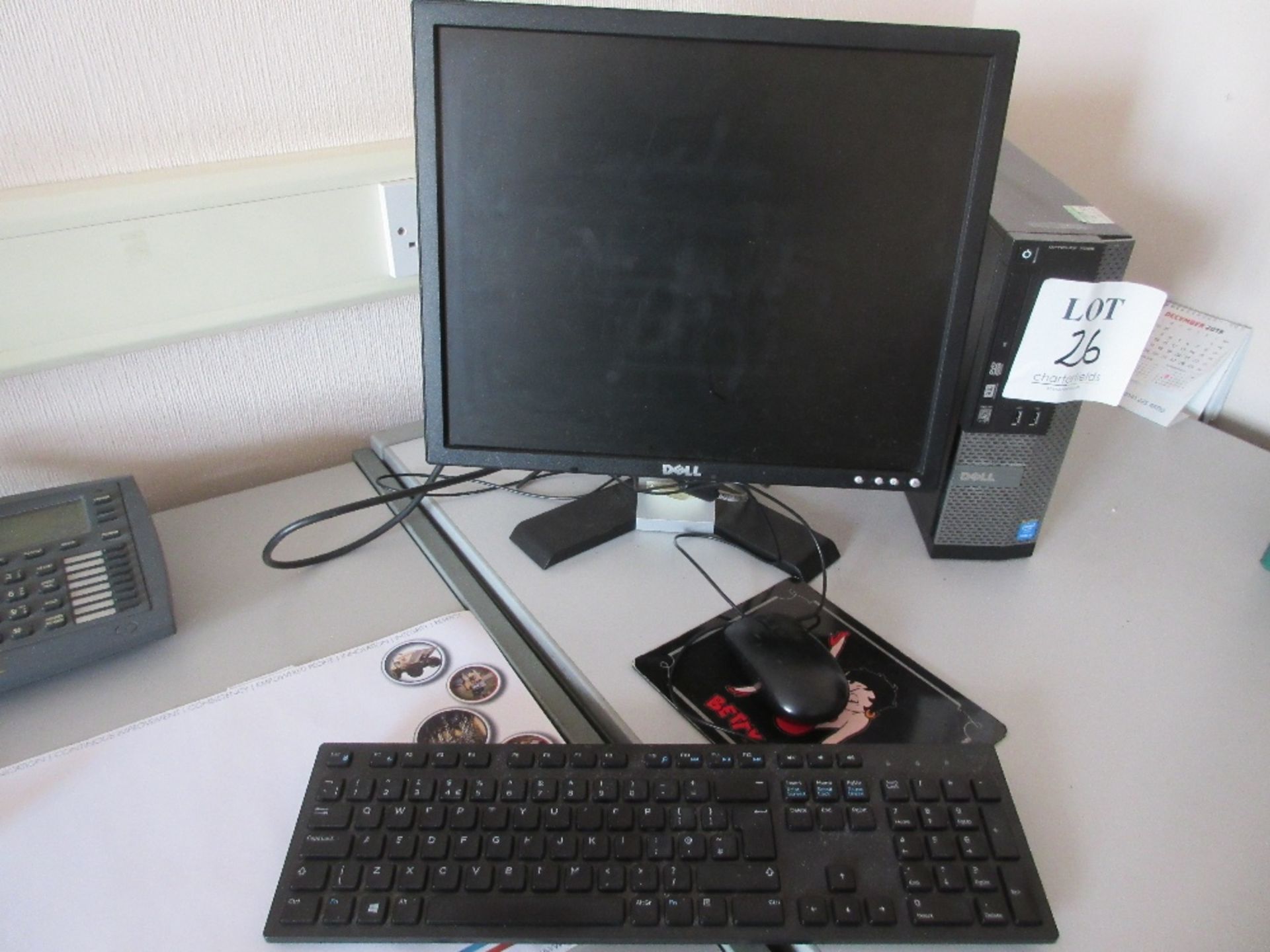 Dell OptiPlex 7020 mini tower PC with flat screen monitor, keyboard and mouse incorporating i5-4590