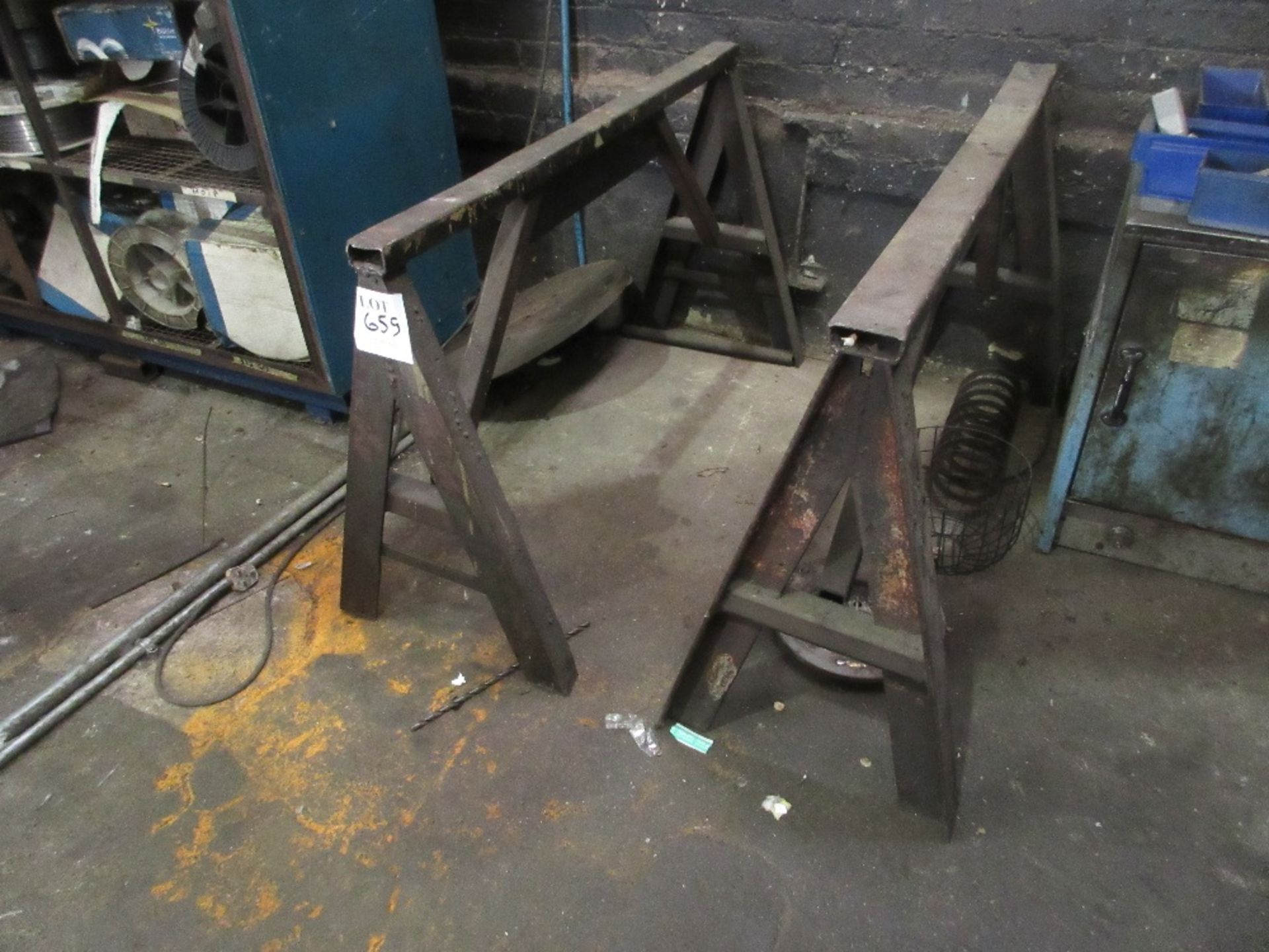 Pair 1230 x 760mm high steel trestles