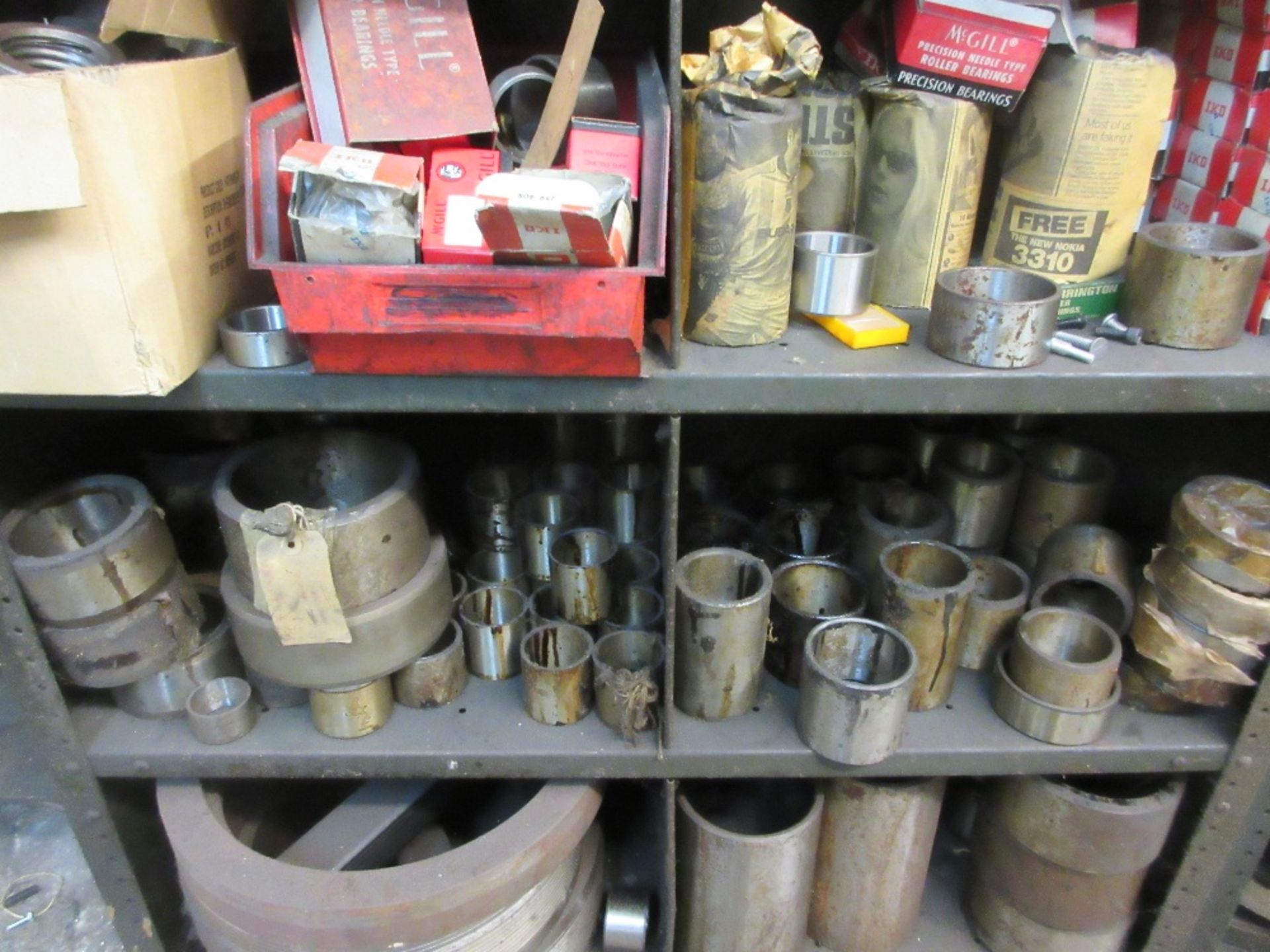 Cabinet containing pedestal grinders wheels, various bearings and hand sleeves - Image 4 of 4