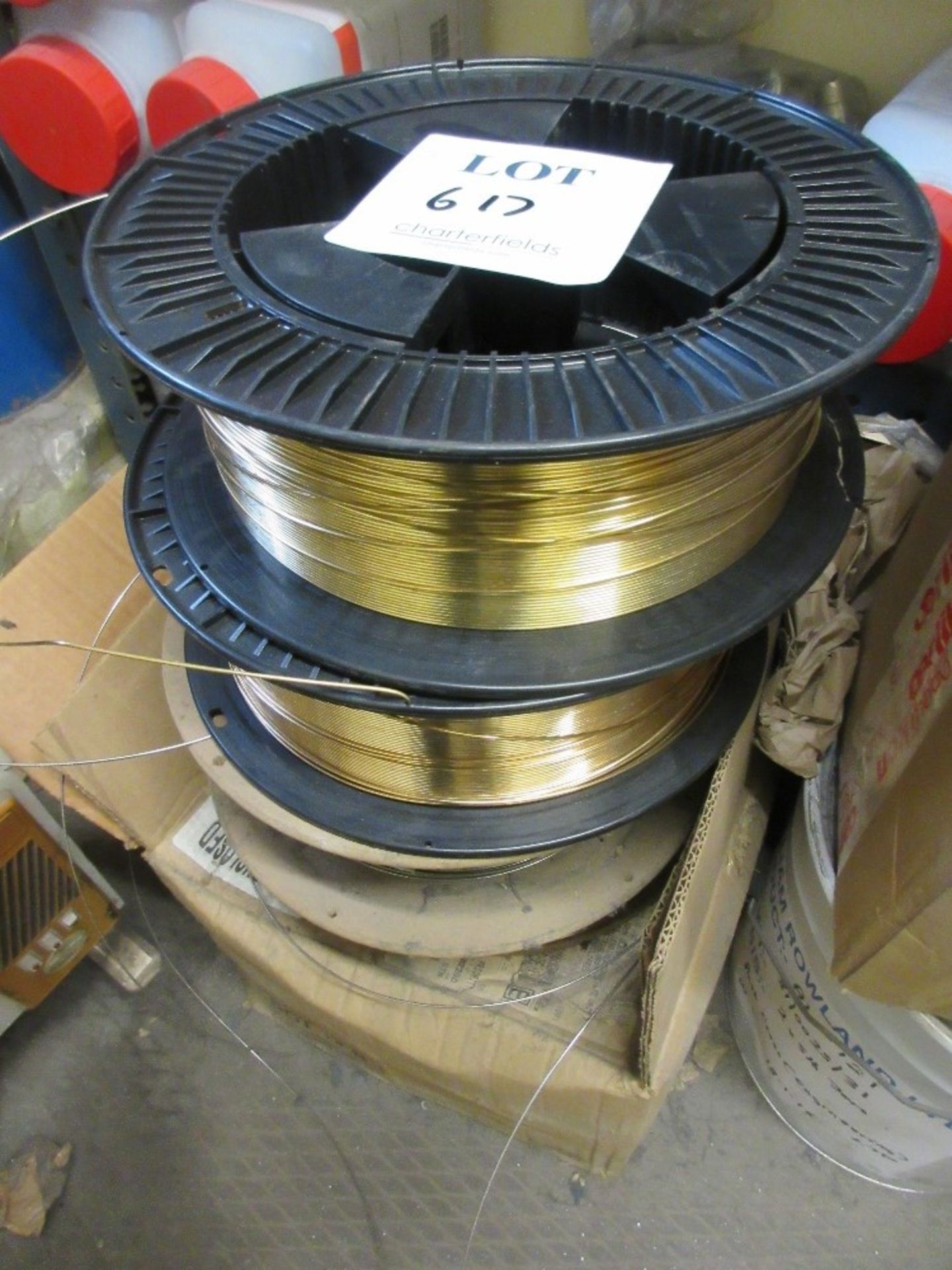 Quantity of wire for wire sprayer, 4 coils of copper spray wire and 4 coils 13% chrome steel spray