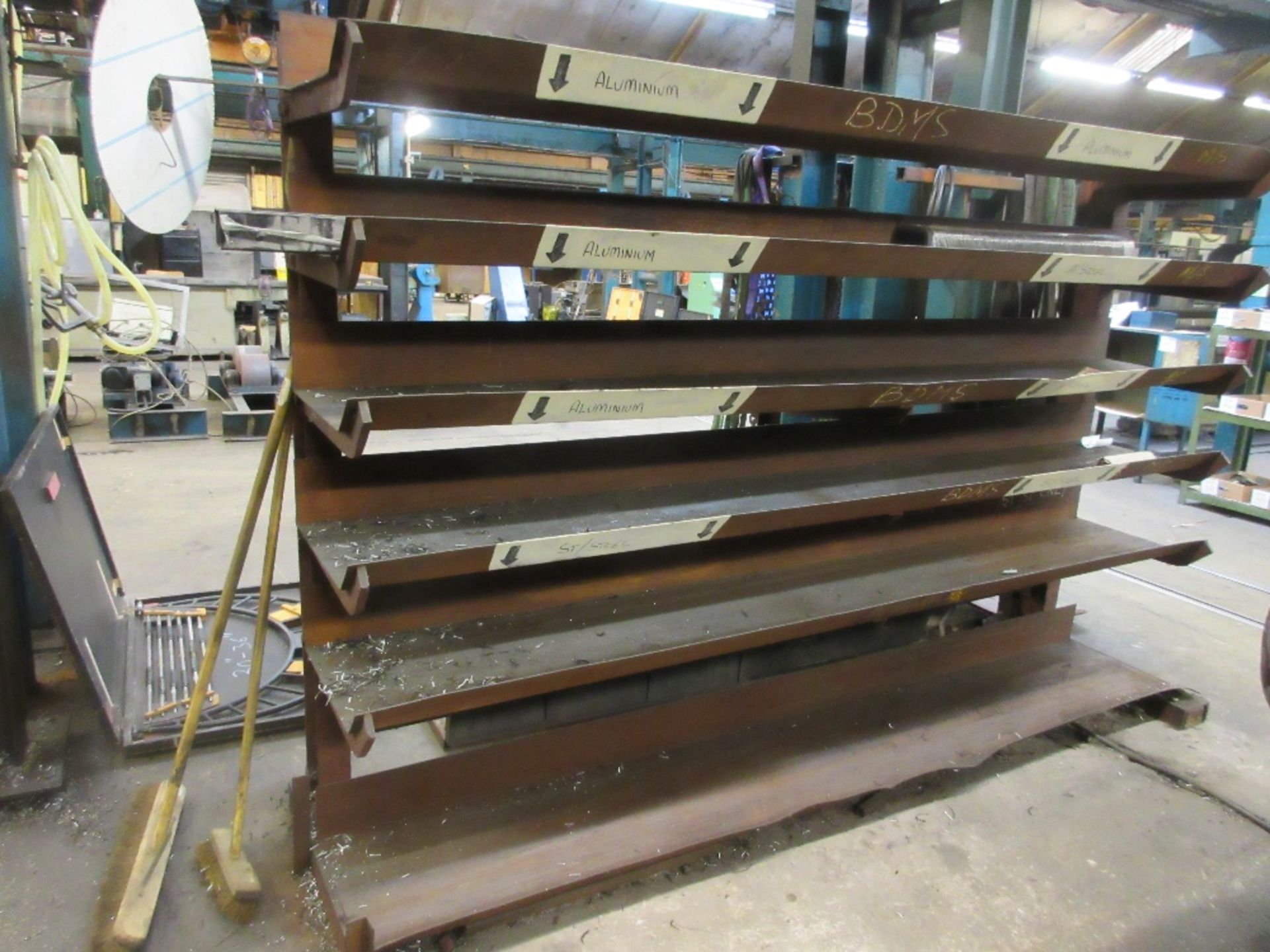 6 tier L frame rack 9ft wide 6" 4' tall