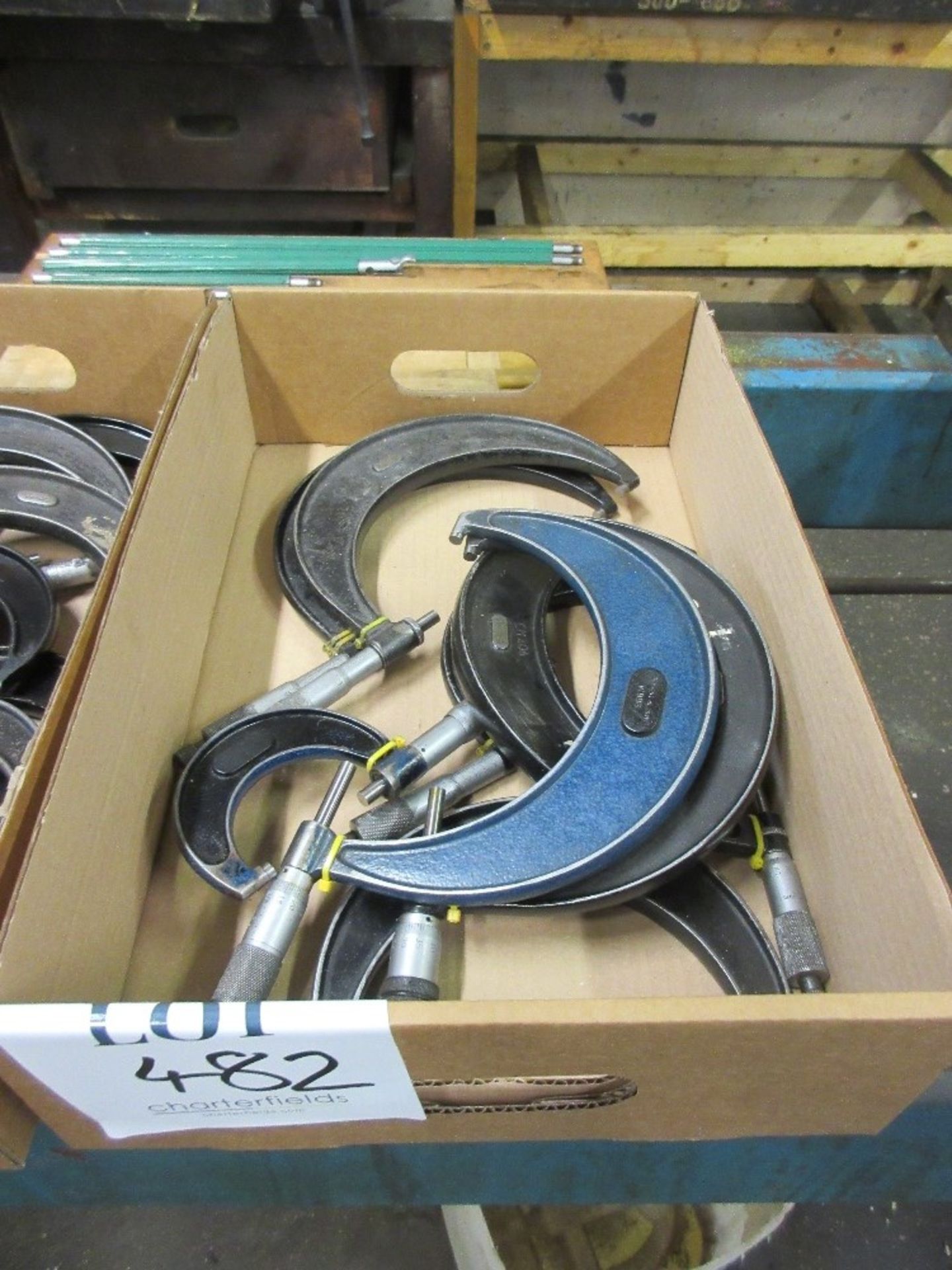 Box of various metric micrometers