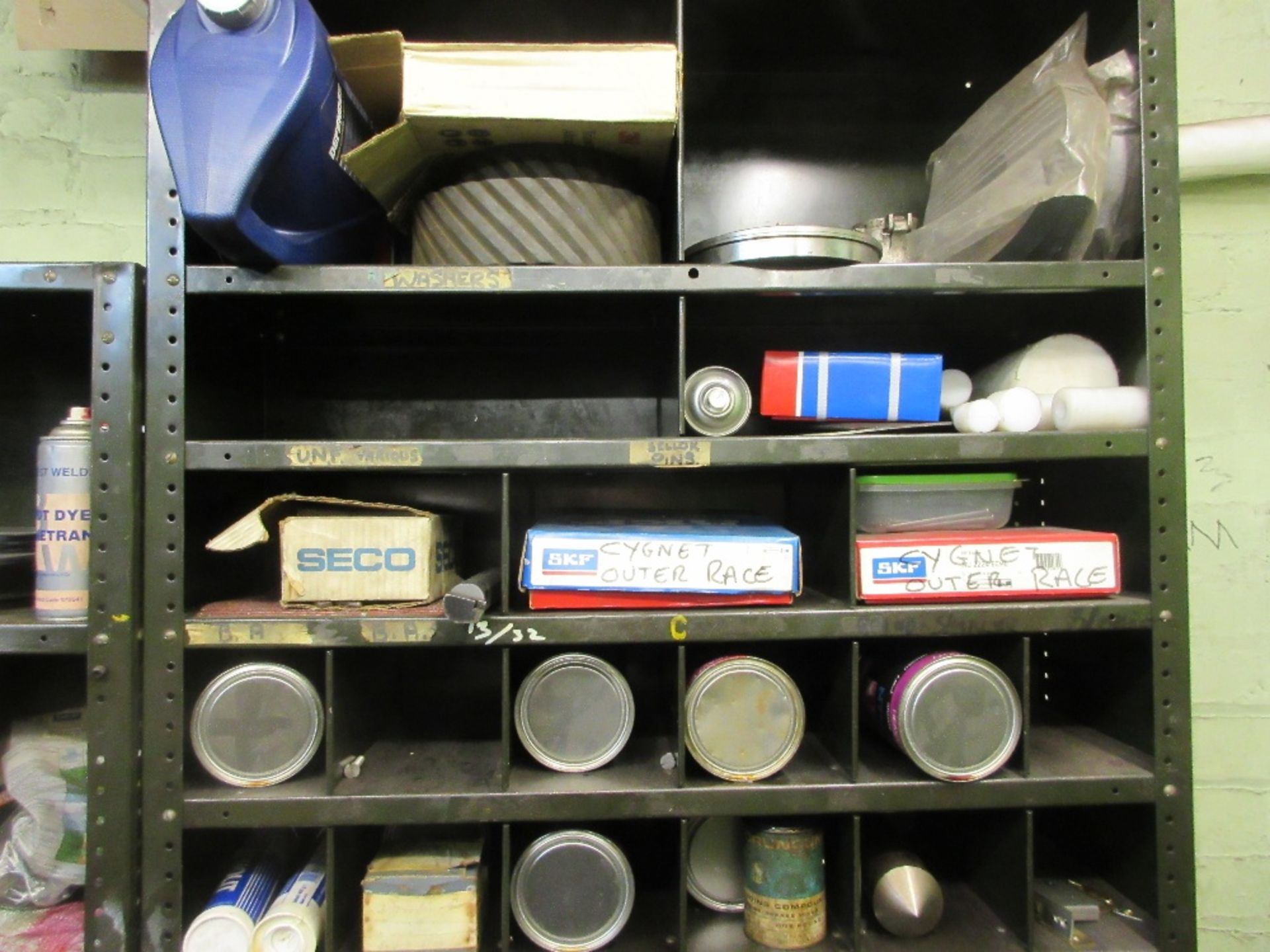 Cabinet containing Harden sleeves, cans of grease and various screws and fittings - Image 2 of 4