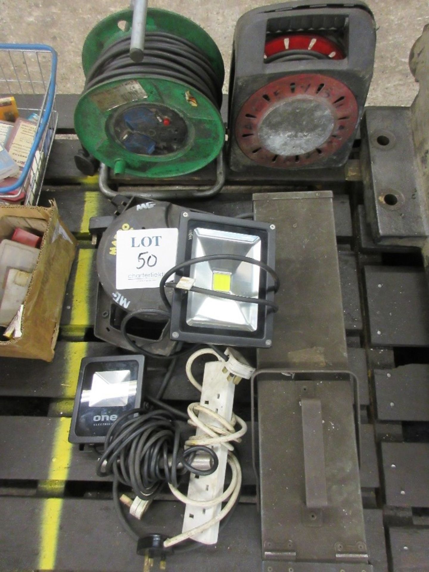 6 - extension lead, 2 LED lights and welding rod oven